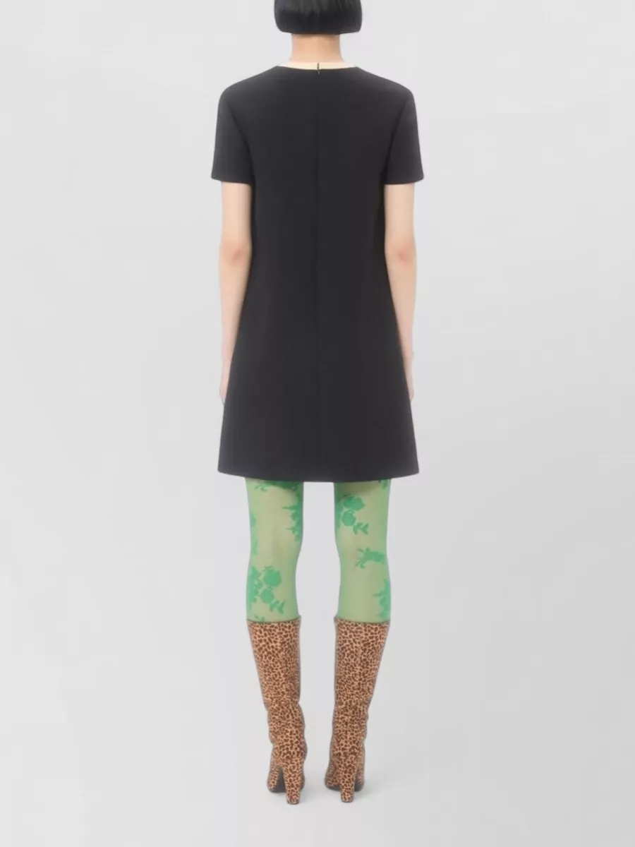 Valentino Silk And Wool Blend Short Sleeve Dress