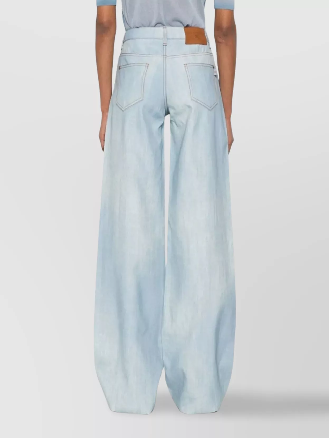 Ermanno Scervino Wide-Leg Five-Pocket Jeans Featuring Contrast Stitching