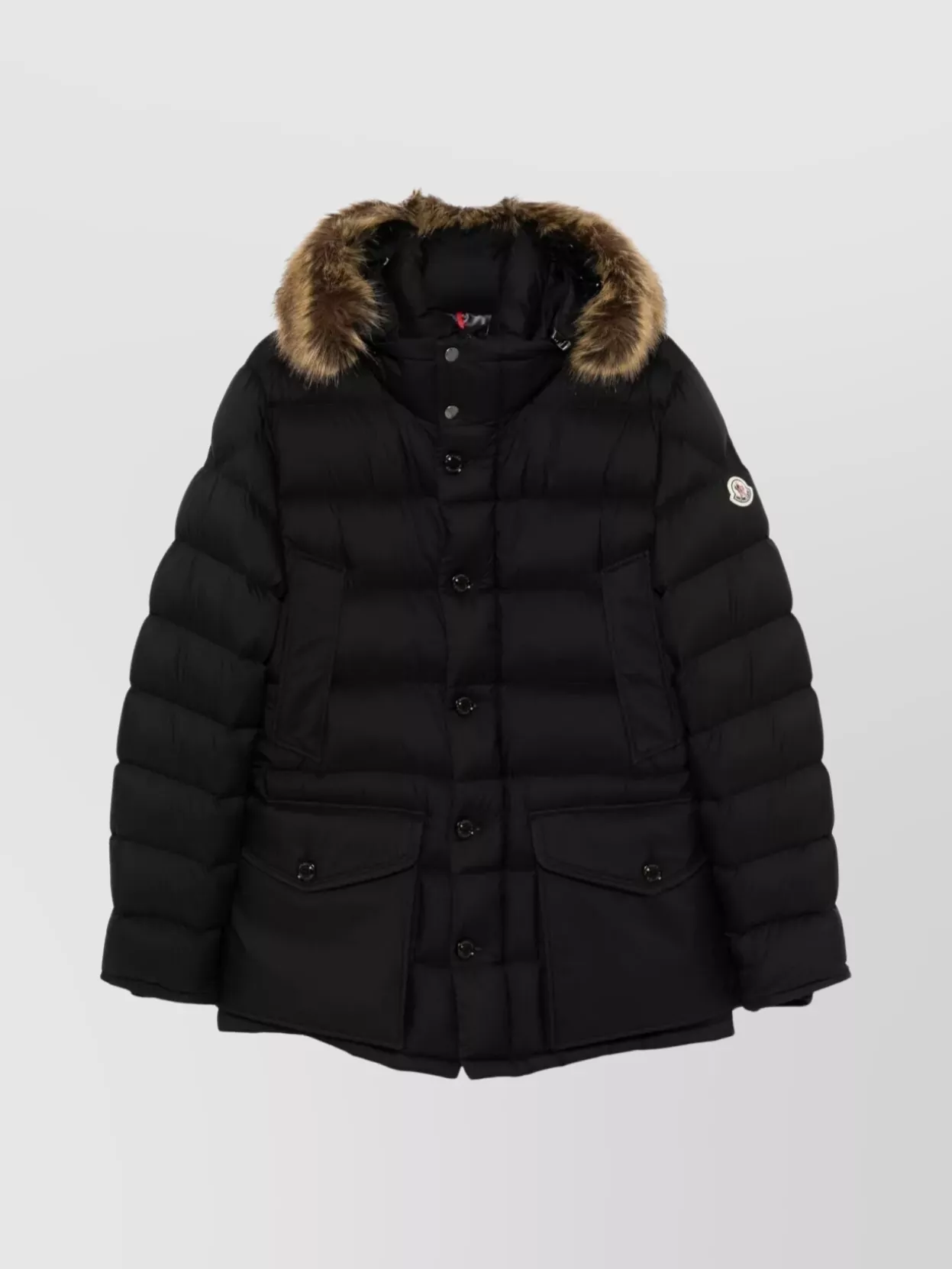 Moncler Short Parka With Quilted Design And Hood