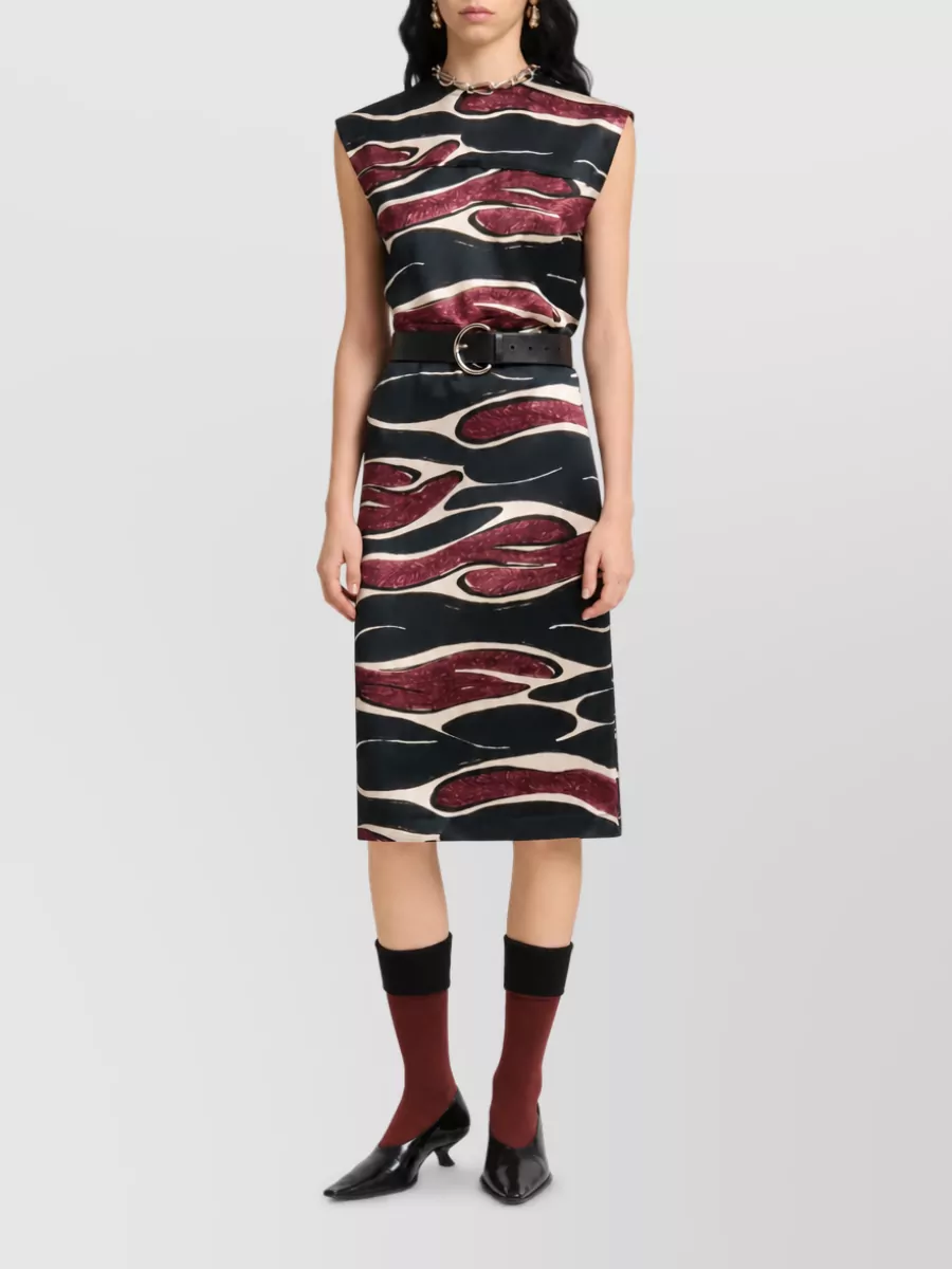 Marni Printed paneled midi dress