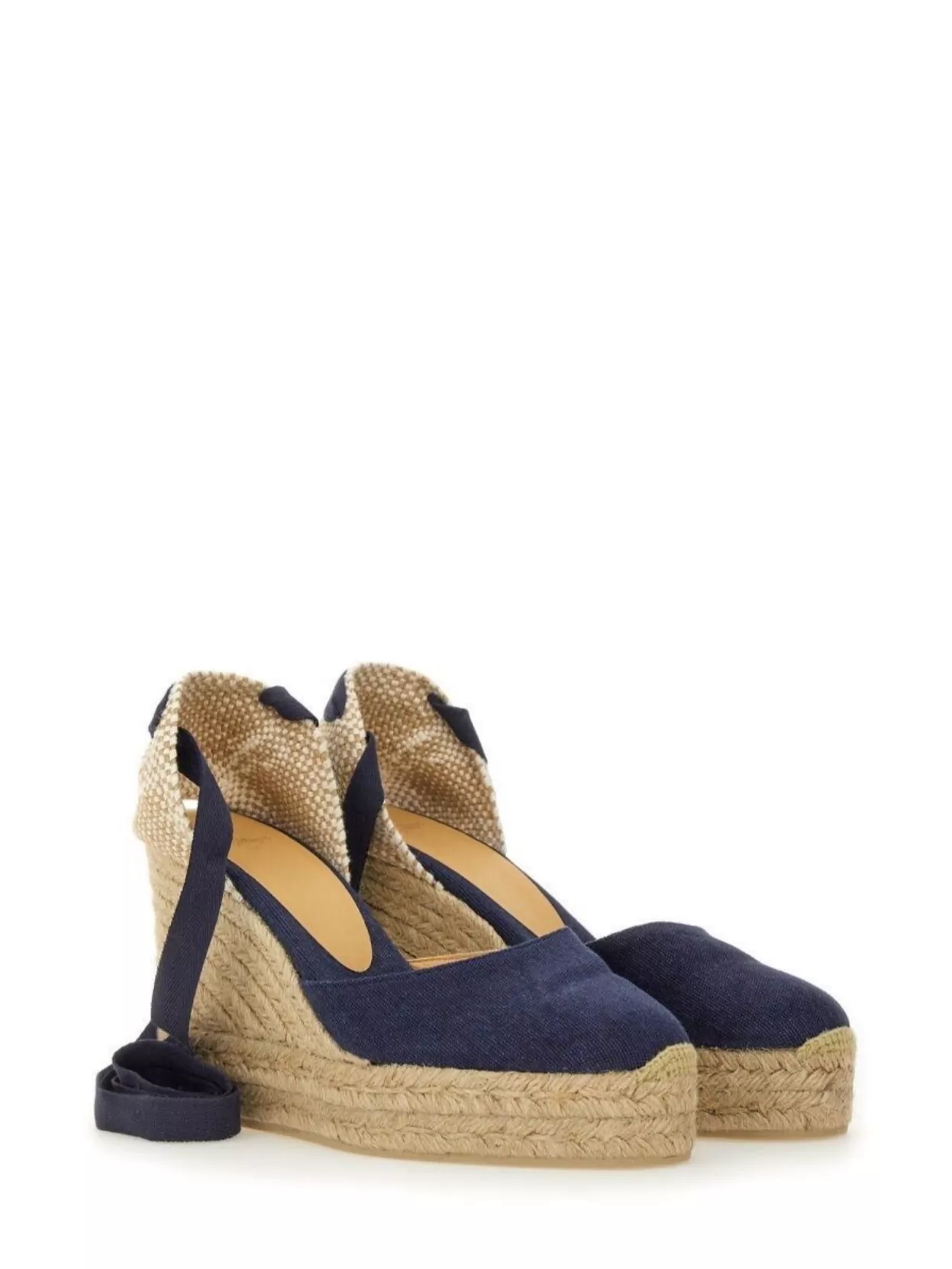 CASTAñER "CUTE" CANVAS CLOSED BACK ESPADRILLE WEDGE PEEP TOE