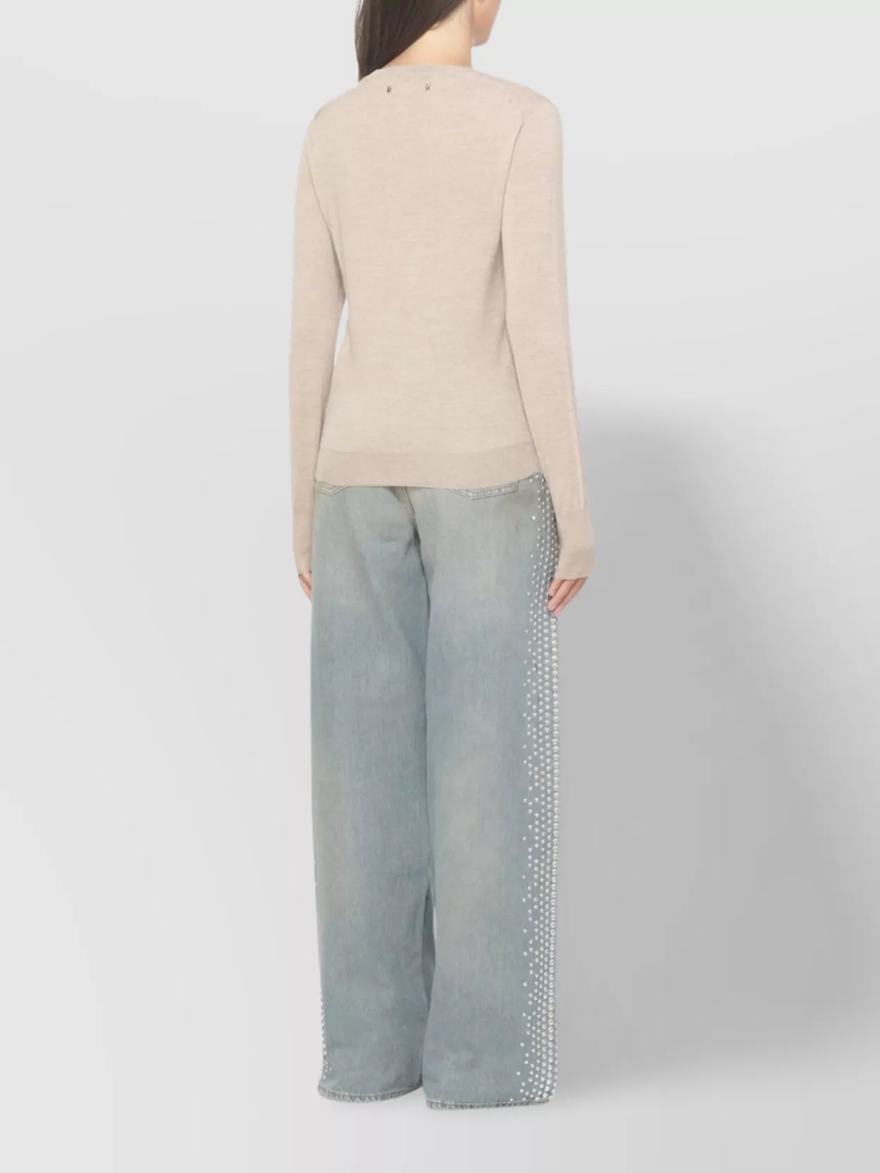 Golden Goose Lightweight Wool Crewneck Sweater With Ribbed Trims