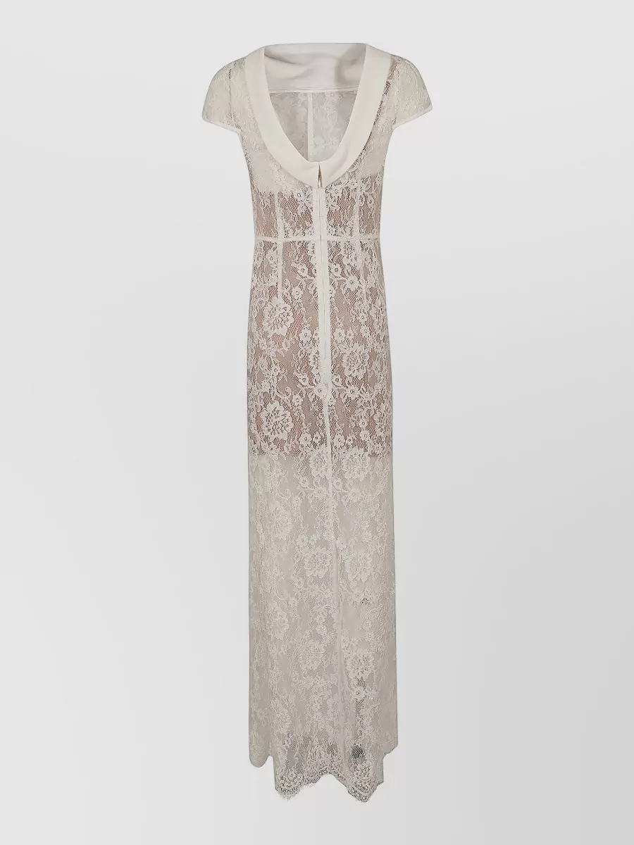 Self-Portrait Lace Draped Maxi Dress