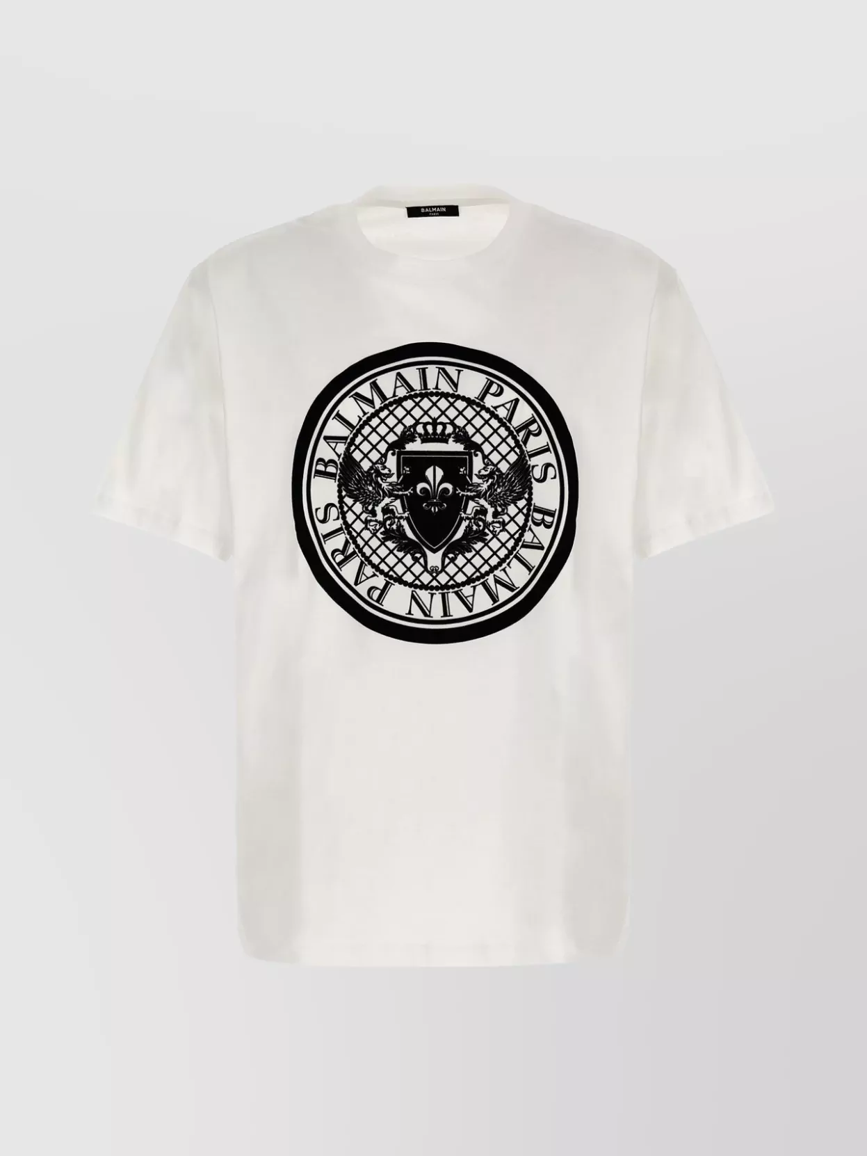 Shop Balmain 'coin' Crew Neck Graphic Print T-shirt