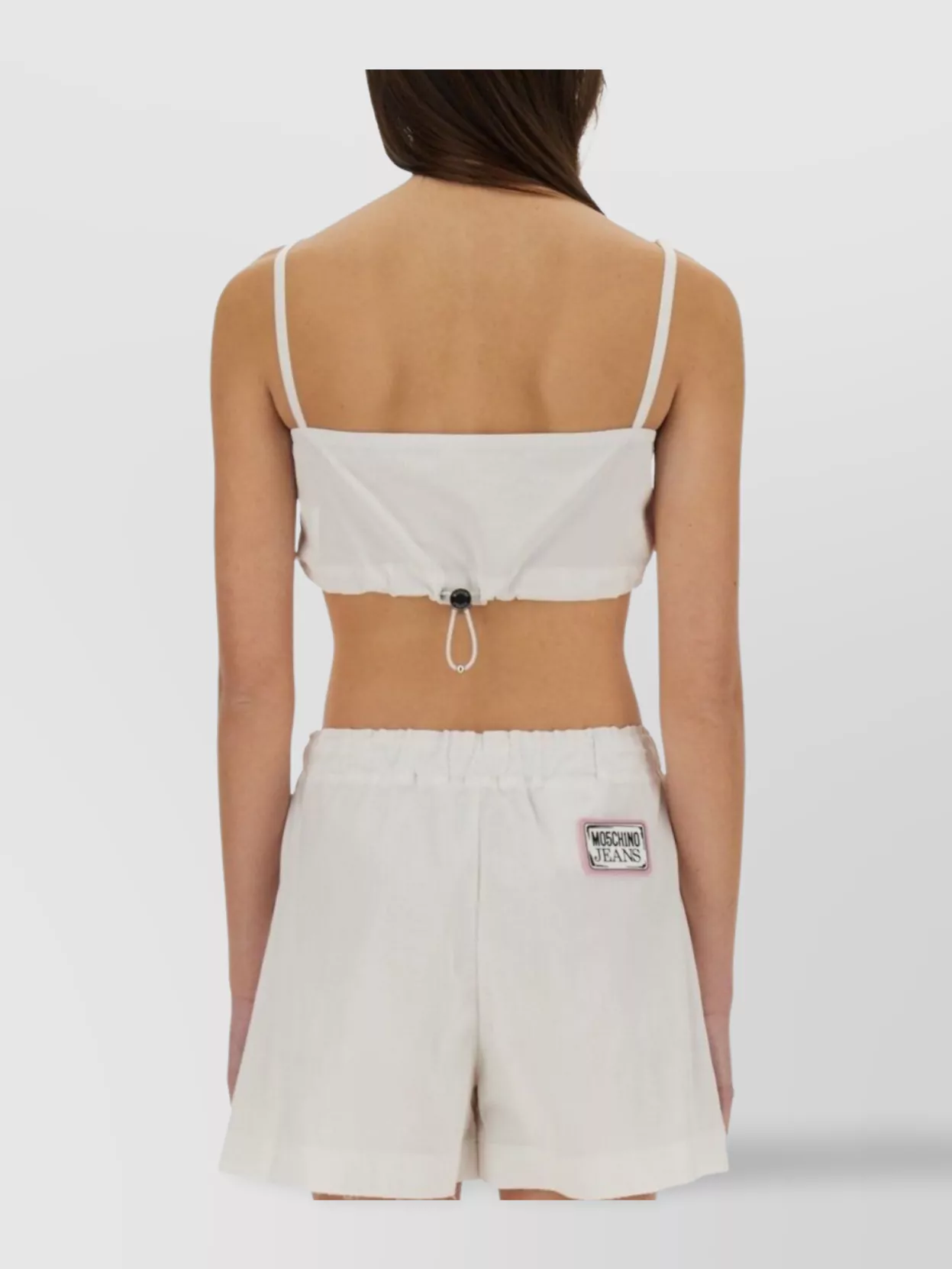 Moschino Cotton Bandeau Top Drawstring Waist