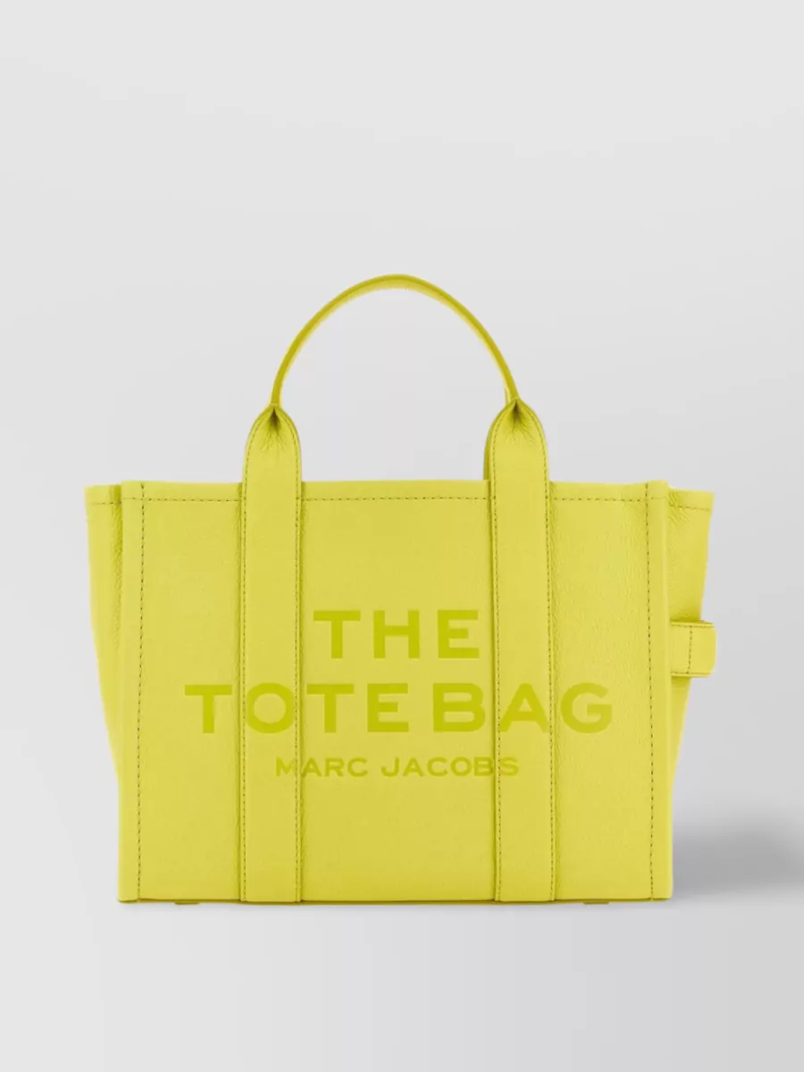 Shop Marc Jacobs Medium Leather Tote Bag In Vibrant Shade In Yellow