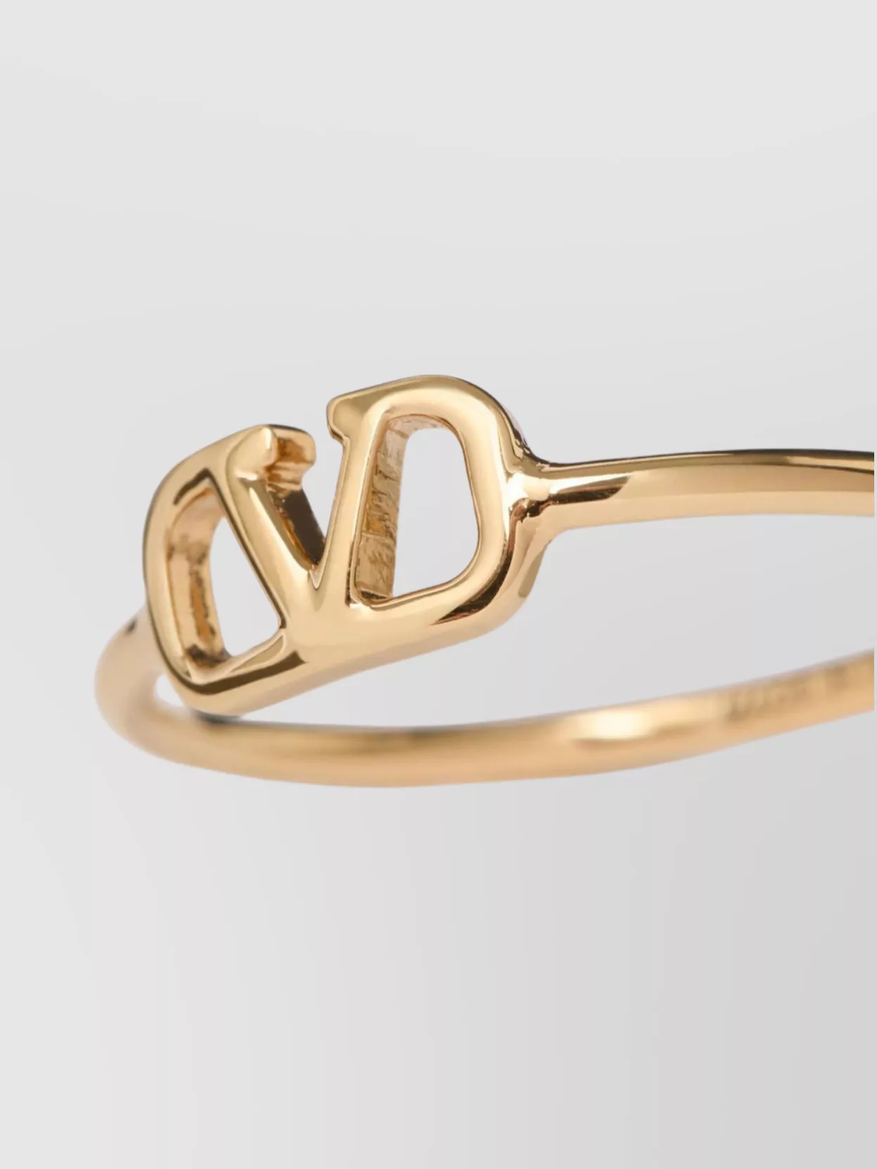 Valentino Garavani Logo Slim Band Metal Ring