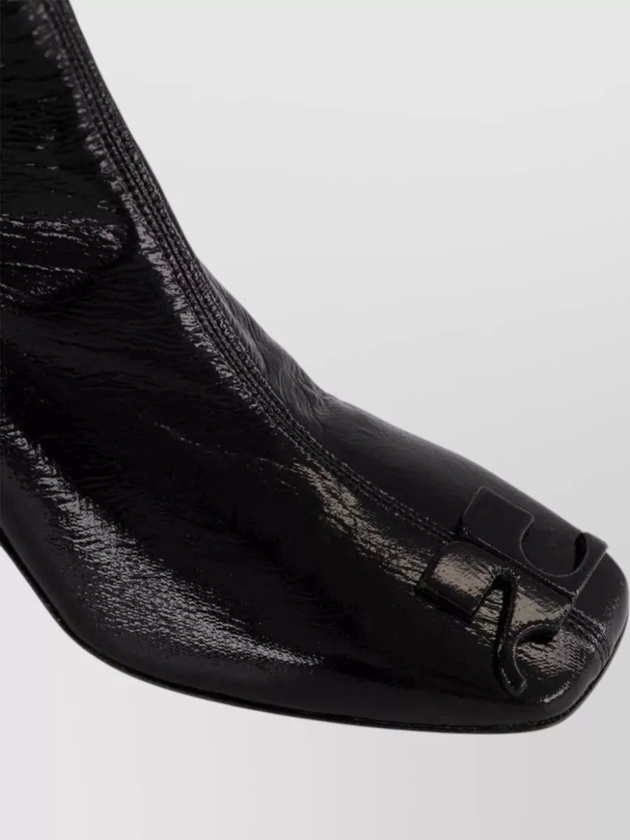 Courrèges Vinyl Chunky-Heel Ankle Boots