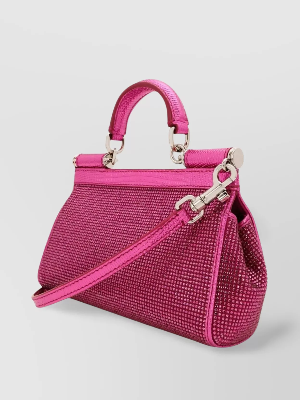 Dolce&Gabbana Sicily Small Tote Bag With Rhinestone Embellishment