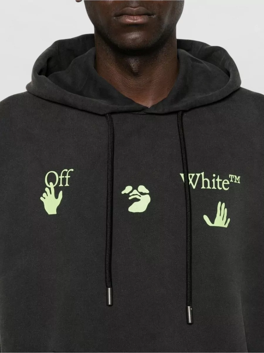 Off-White Cotton Relaxed-Fit Hoodie