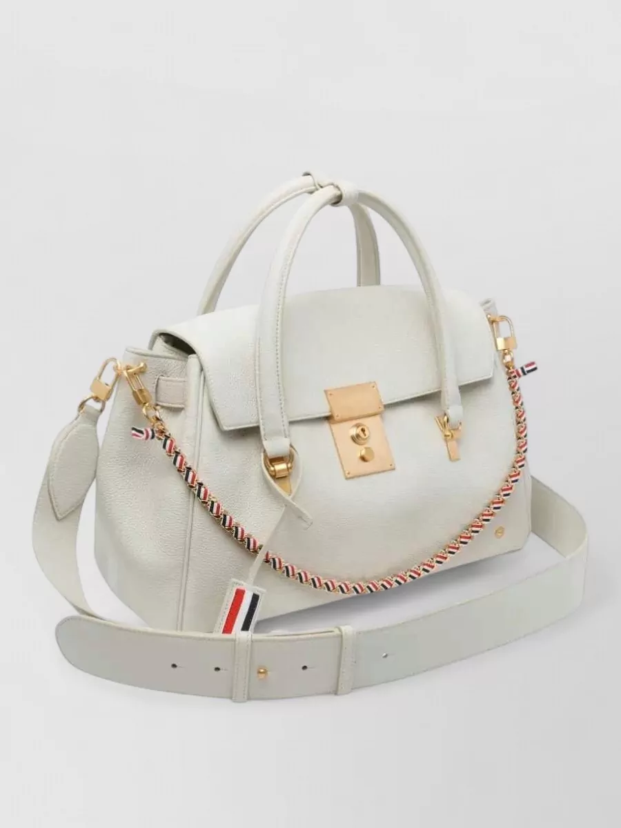 Thom Browne Leather Chain Strap Crossbody Bag