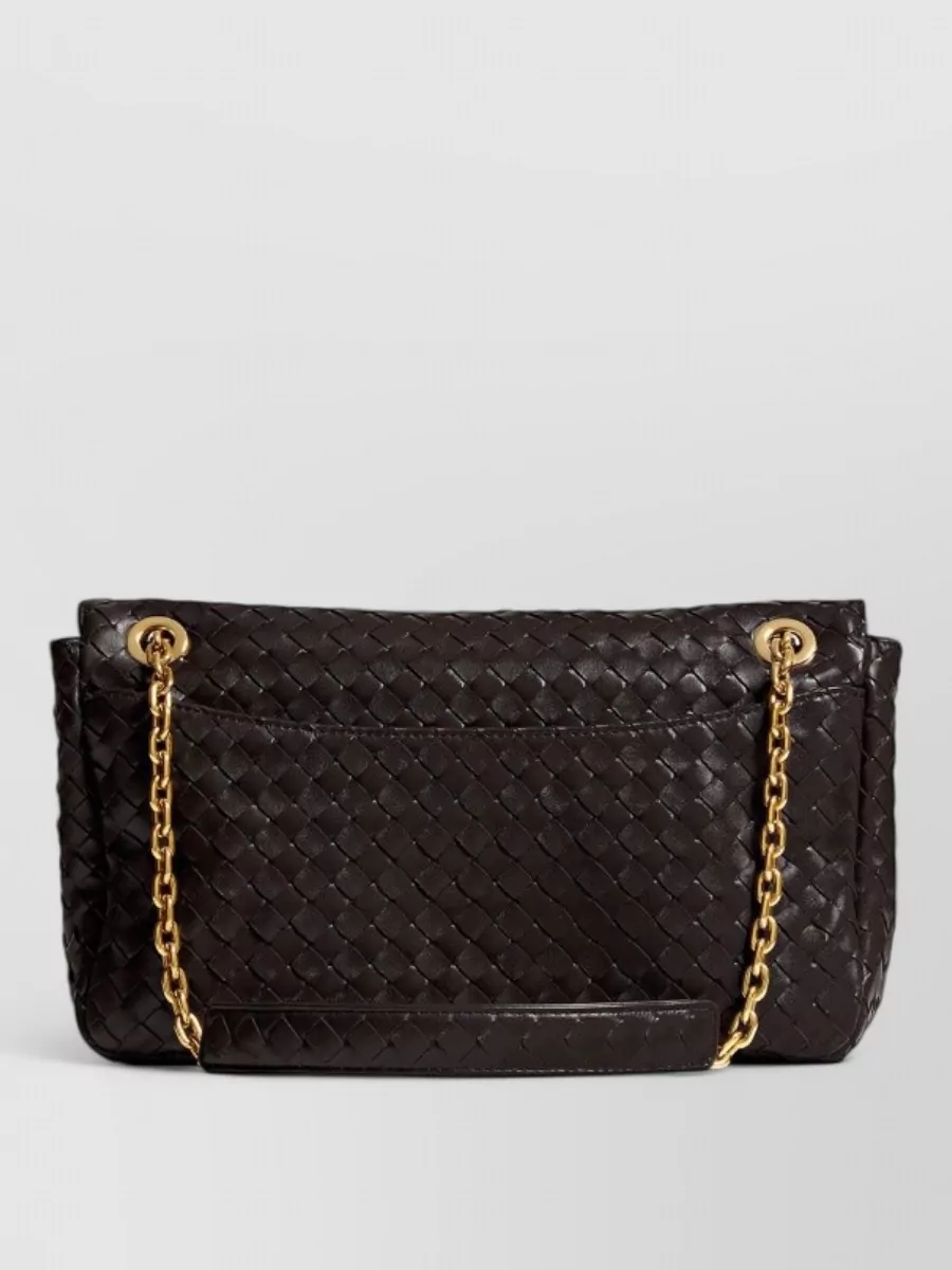 Bottega Veneta knot lock lambskin leather clutch bag
