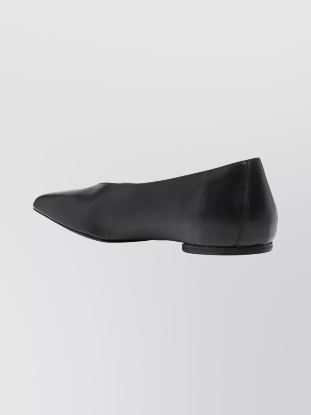 Rick Owens Leather Ballet Flats With Flat Sole And Square Toe