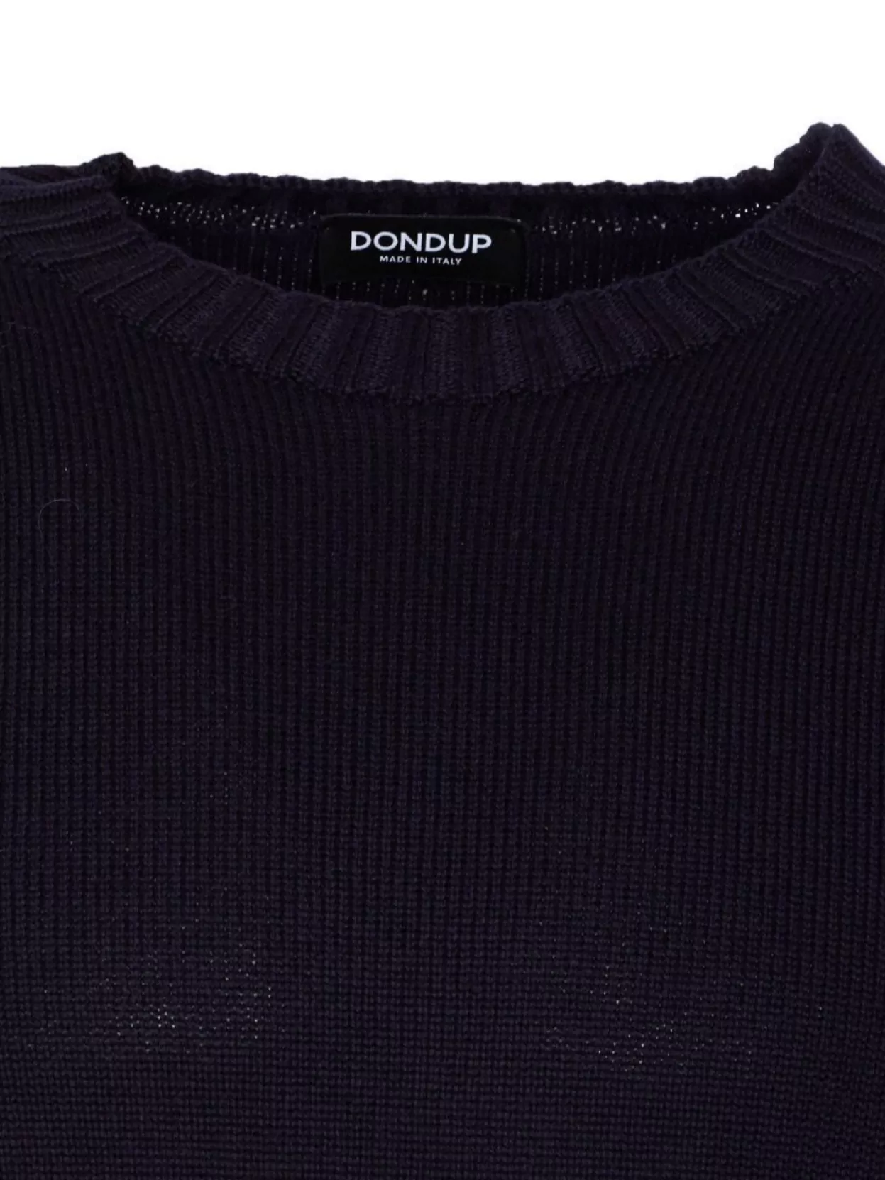 Dondup Crewneck Sweater With Ribbed Cuffs And Hem In Black
