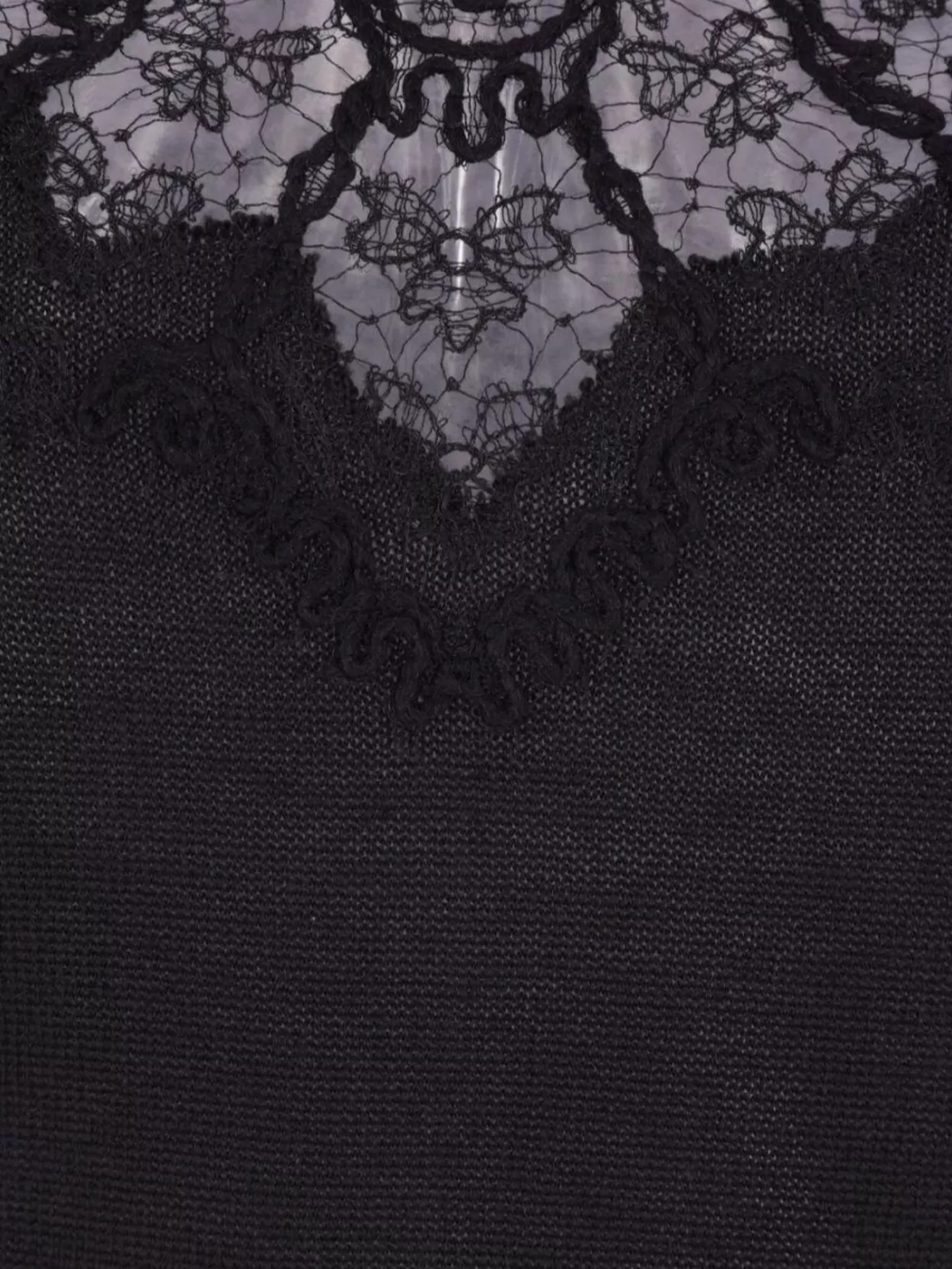 Ermanno Scervino Knit Tank Top Lace Detail