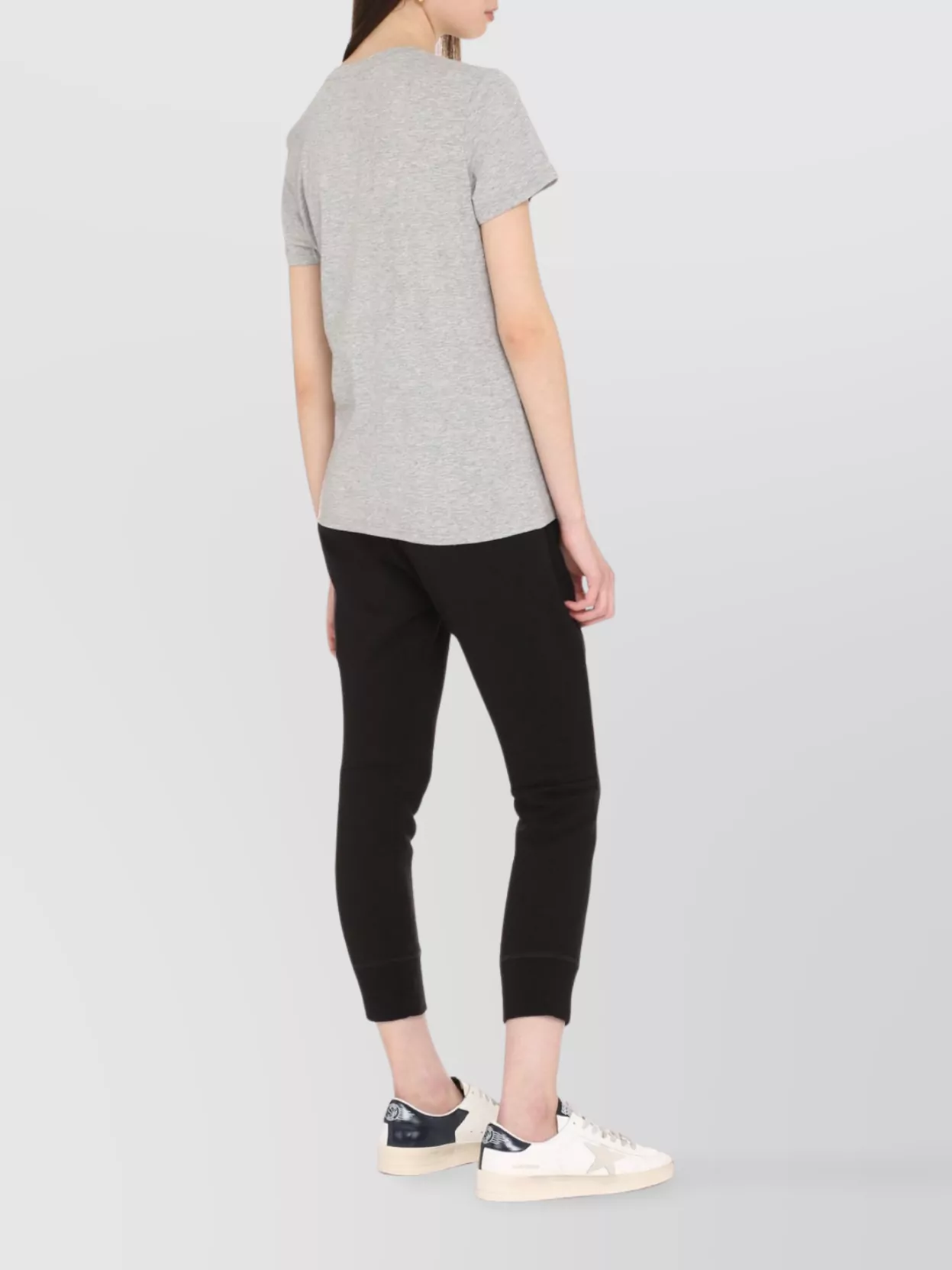 Vince Essential Crewneck Pima Cotton Tee In Gray