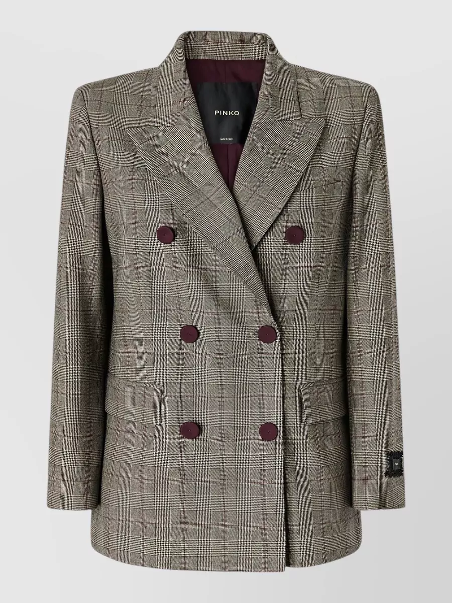 Pinko jacquard double-breasted blazer