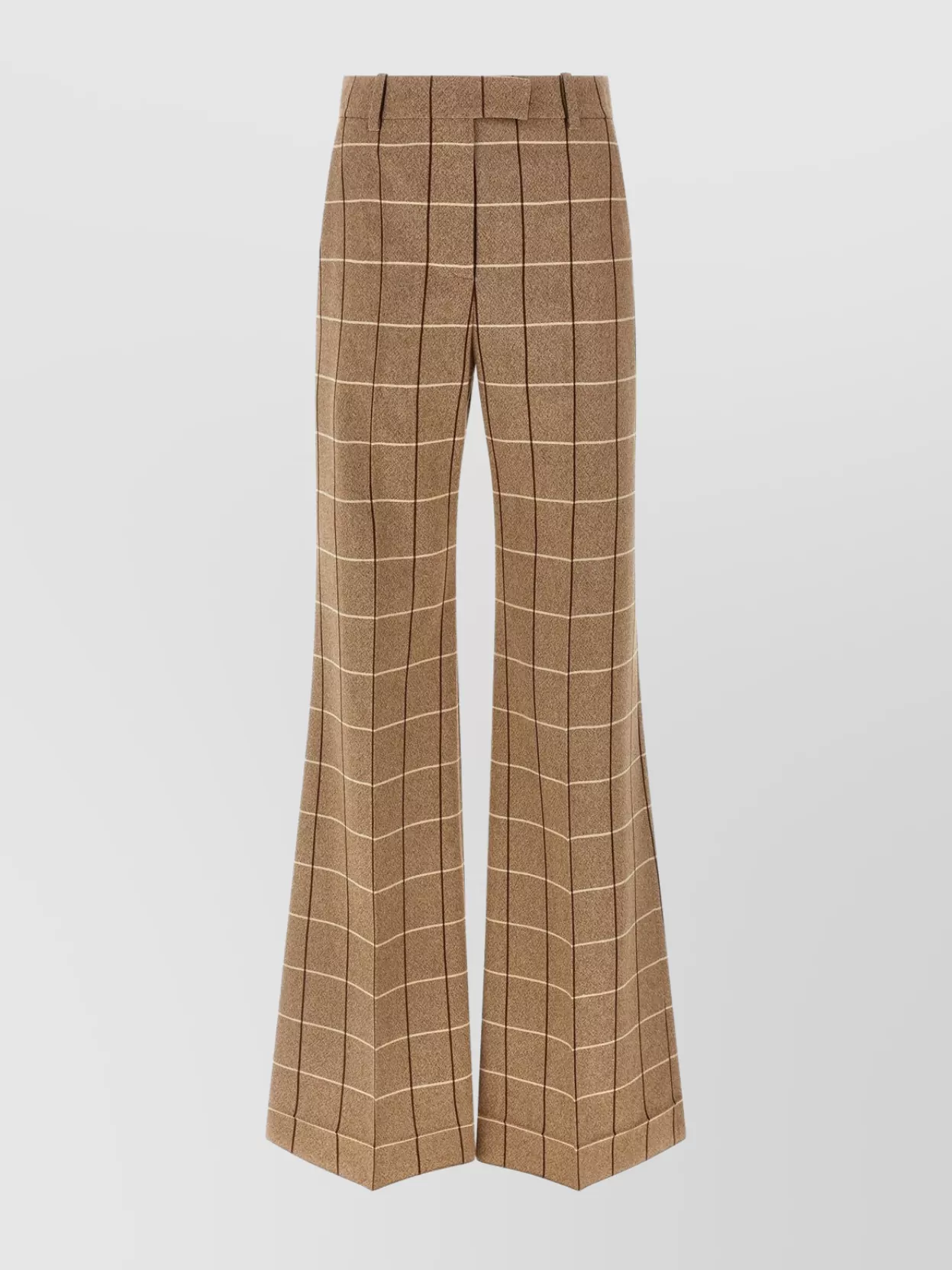 Valentino Garavani Garavani Wool Pants With Window Pattern In Brown