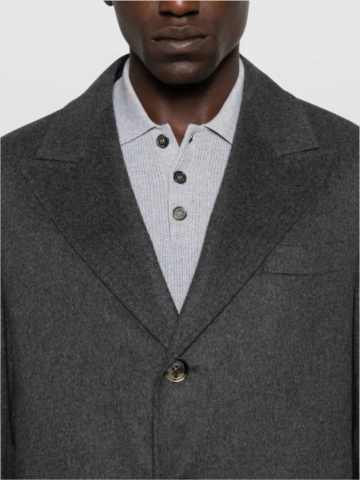 Brunello Cucinelli Button-fastening Flap-pocket Coat In Gray