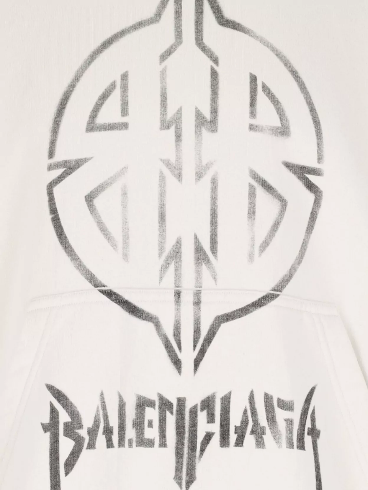 Balenciaga Graphic Print Hooded Sweatshirt Kangaroo Pocket