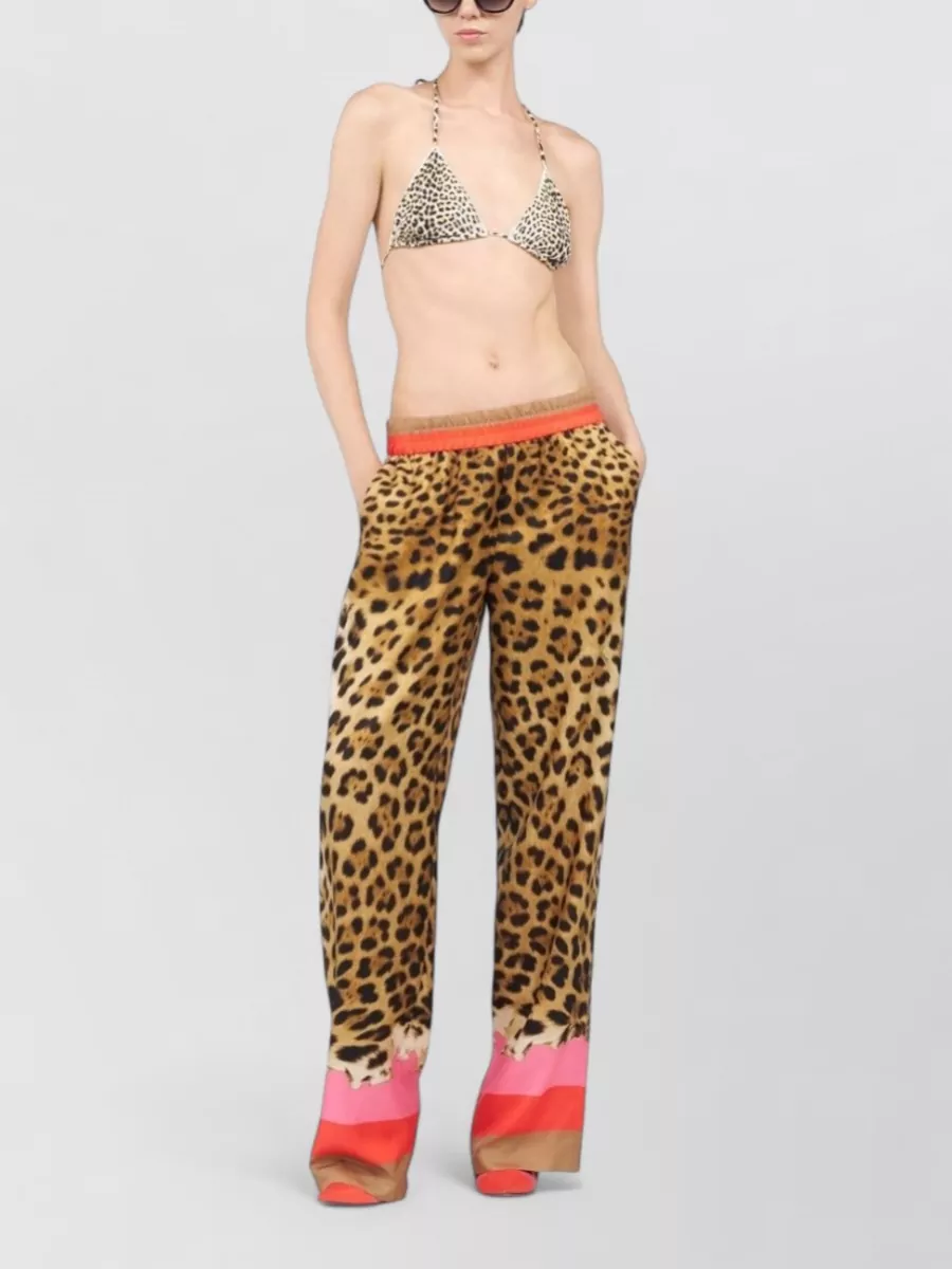 Roberto Cavalli Silk Wide-Leg Trousers