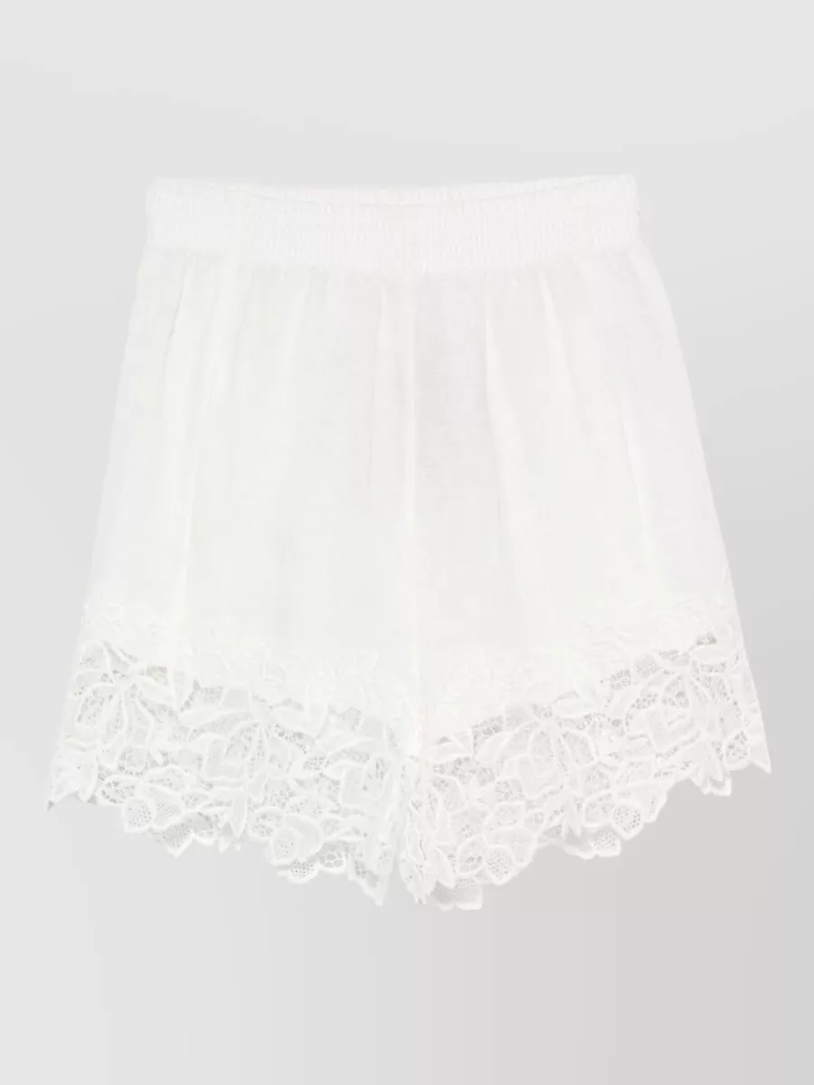Ermanno Scervino Linen Embroidered Cropped Shorts