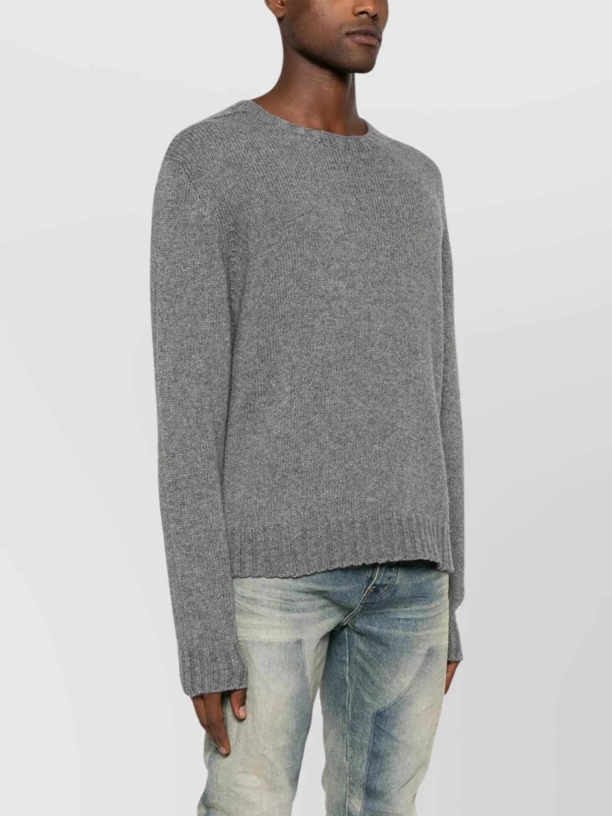 Palm Angels Curved Logo Crew Neck Sweater