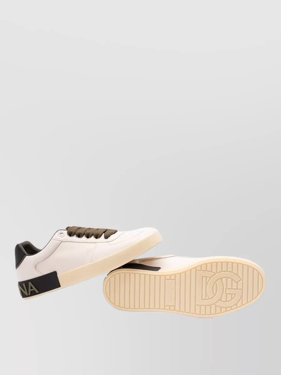 Dolce&Gabbana Portofino Sneakers Perforated Toe Logo Sole