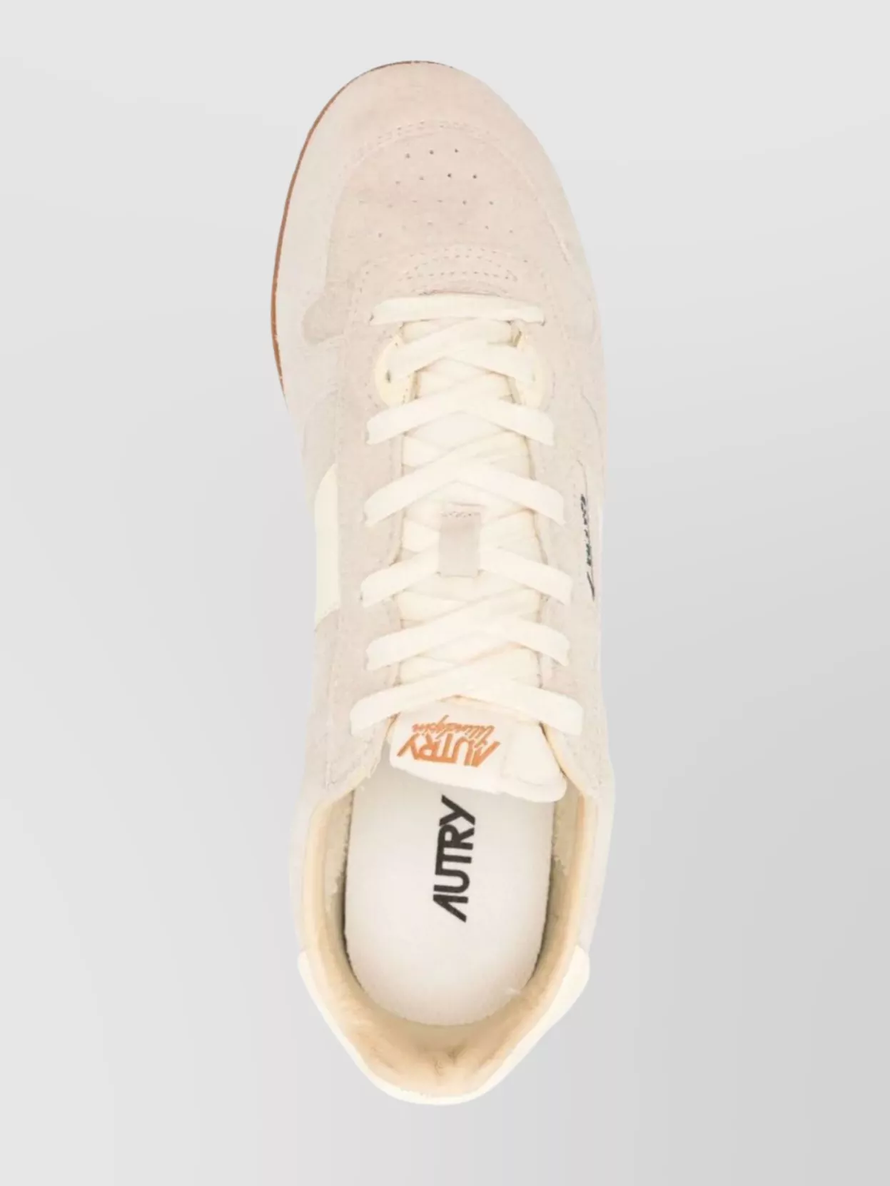 Autry Low Suede Leather Sneakers With Perforated Toe