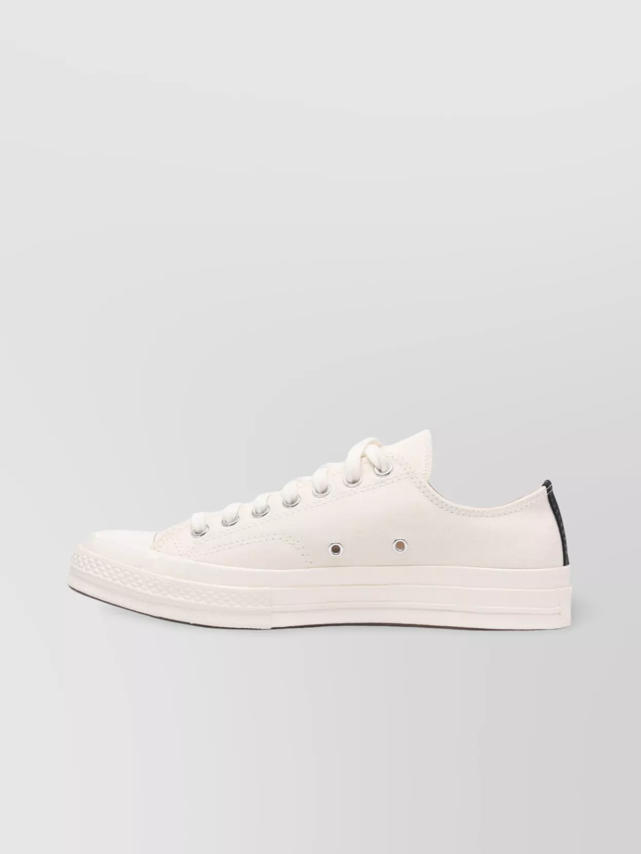 Comme Des Garçons Play Canvas Upper Round Toe Rubber Sole