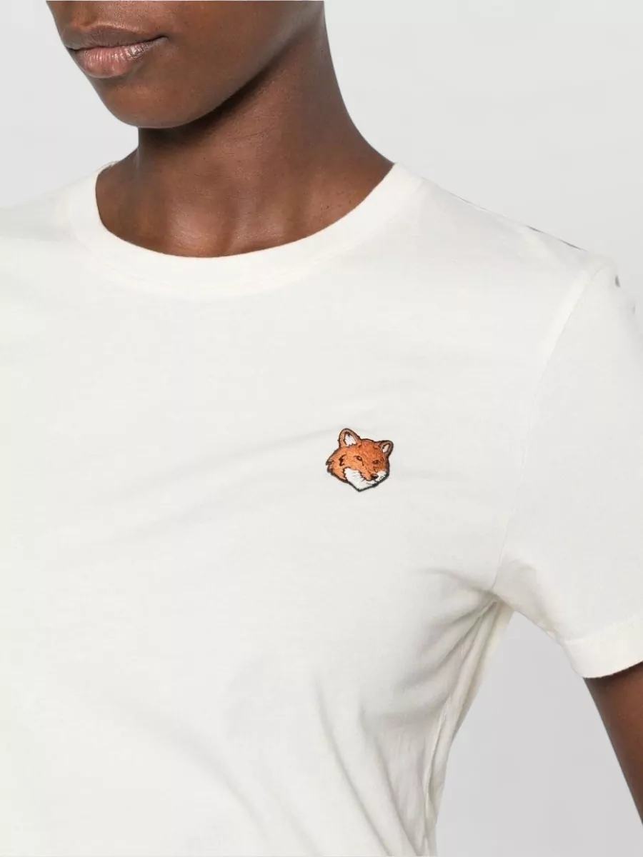 Maison Kitsuné Cotton Fox Head Regular-Fit Ribbed Crew-Neck Short-Sleeve T-Shirt