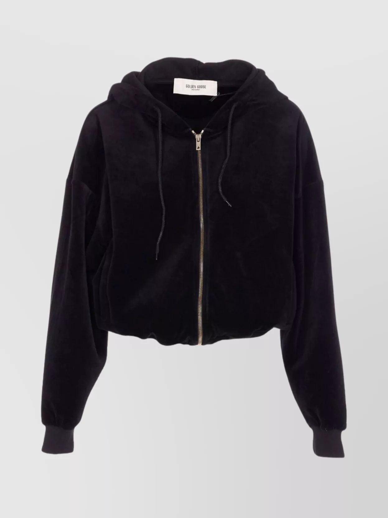 Golden Goose Cropped Knitwear With Hood And Pockets In Black