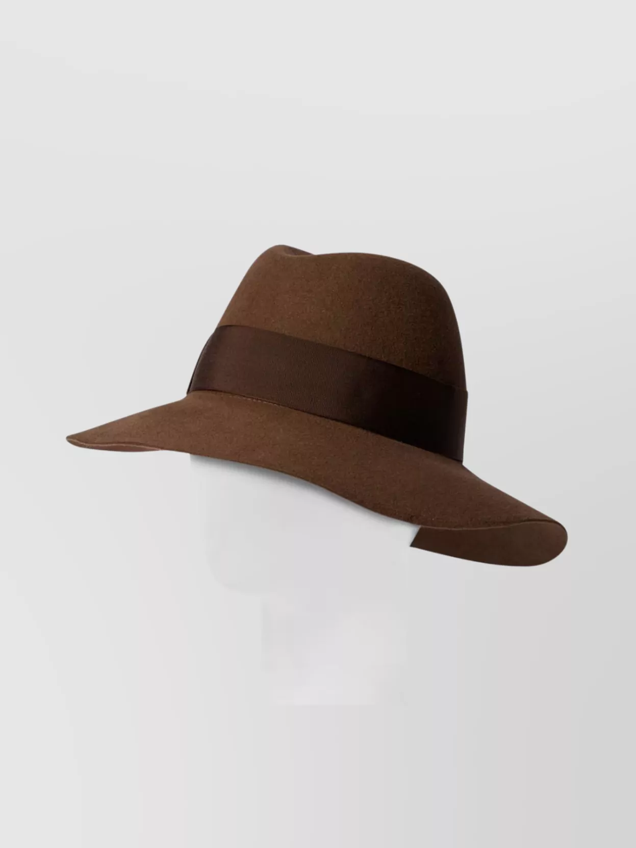 Borsalino Wide Brim Structured Crown Ribbon Band