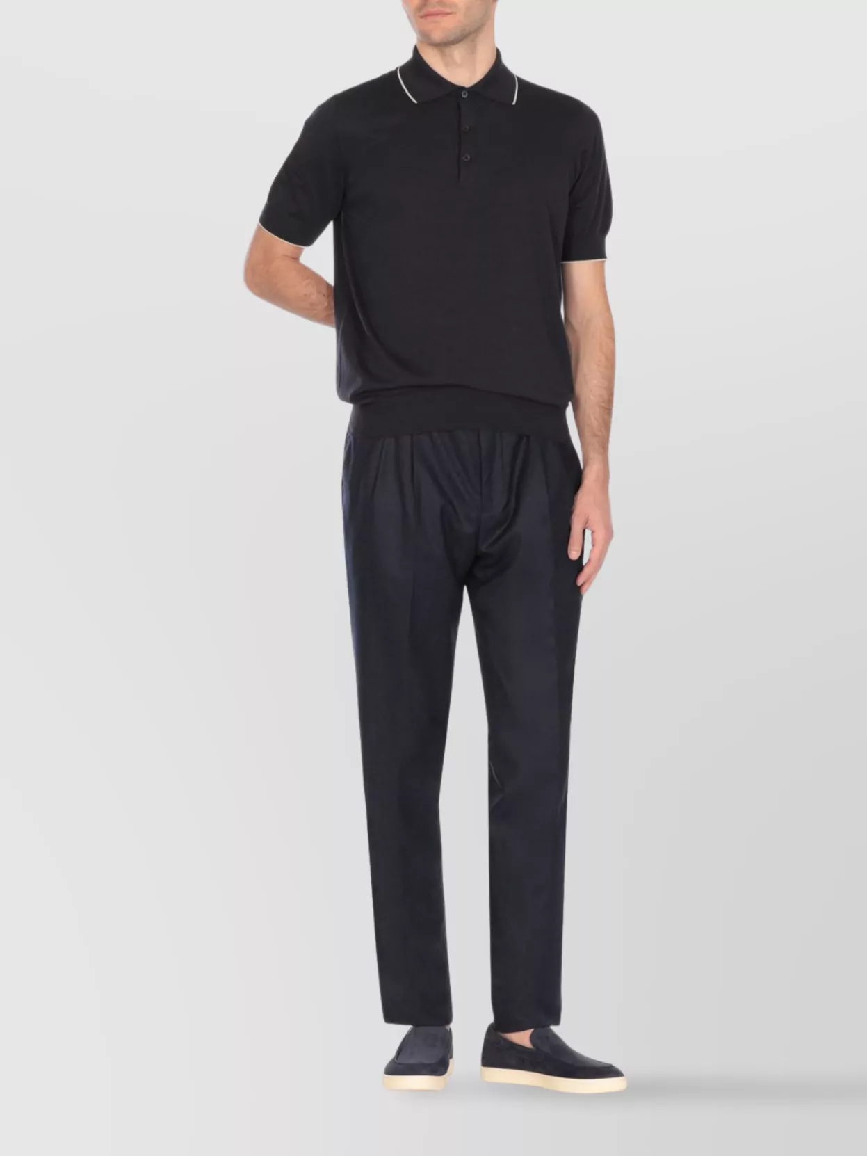 Brunello Cucinelli Regular Plain Polo Shirt In Blue