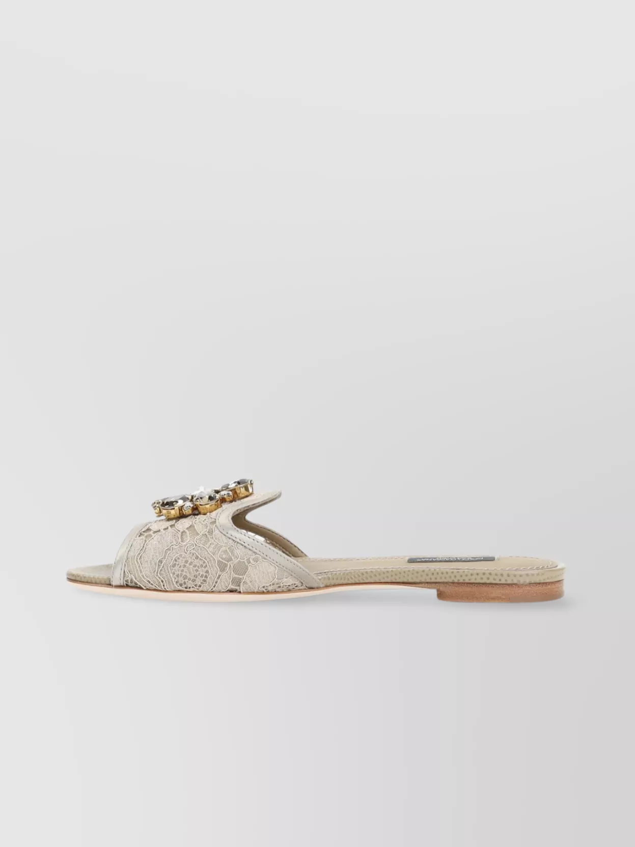 Dolce & Gabbana Lace Flat Sandals In White