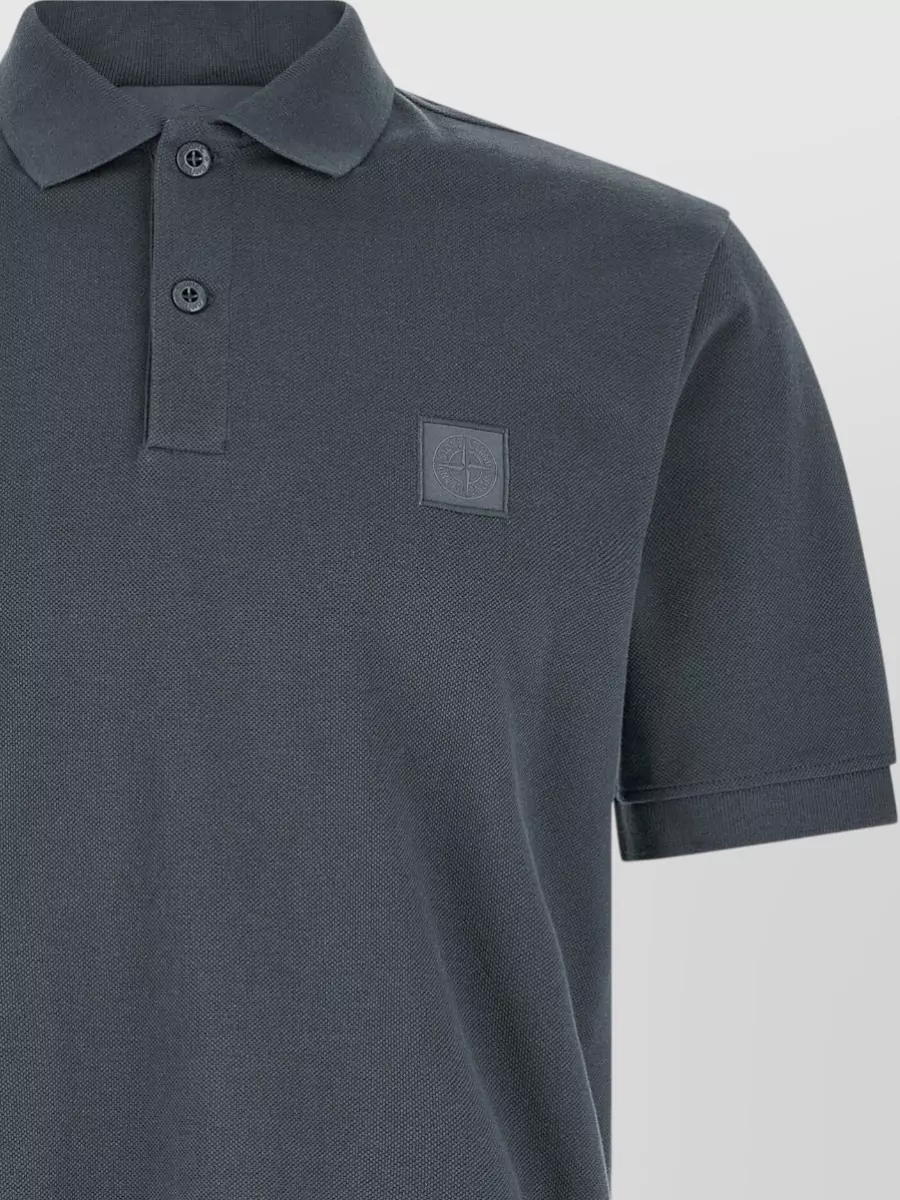 Stone Island Compass Emblem Polo Shirt Short Sleeves