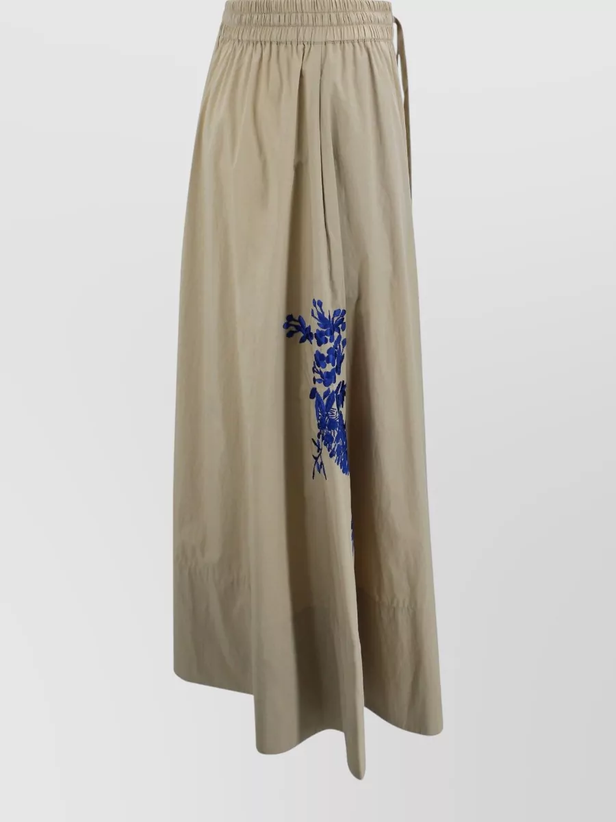 Parosh Embroidered A-Line Maxi Skirt