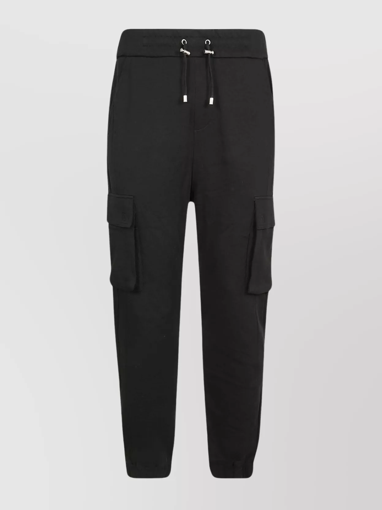 Shop Balmain Cargo Sweatpants With Elasticated Waistband And Ribbed Cuffs