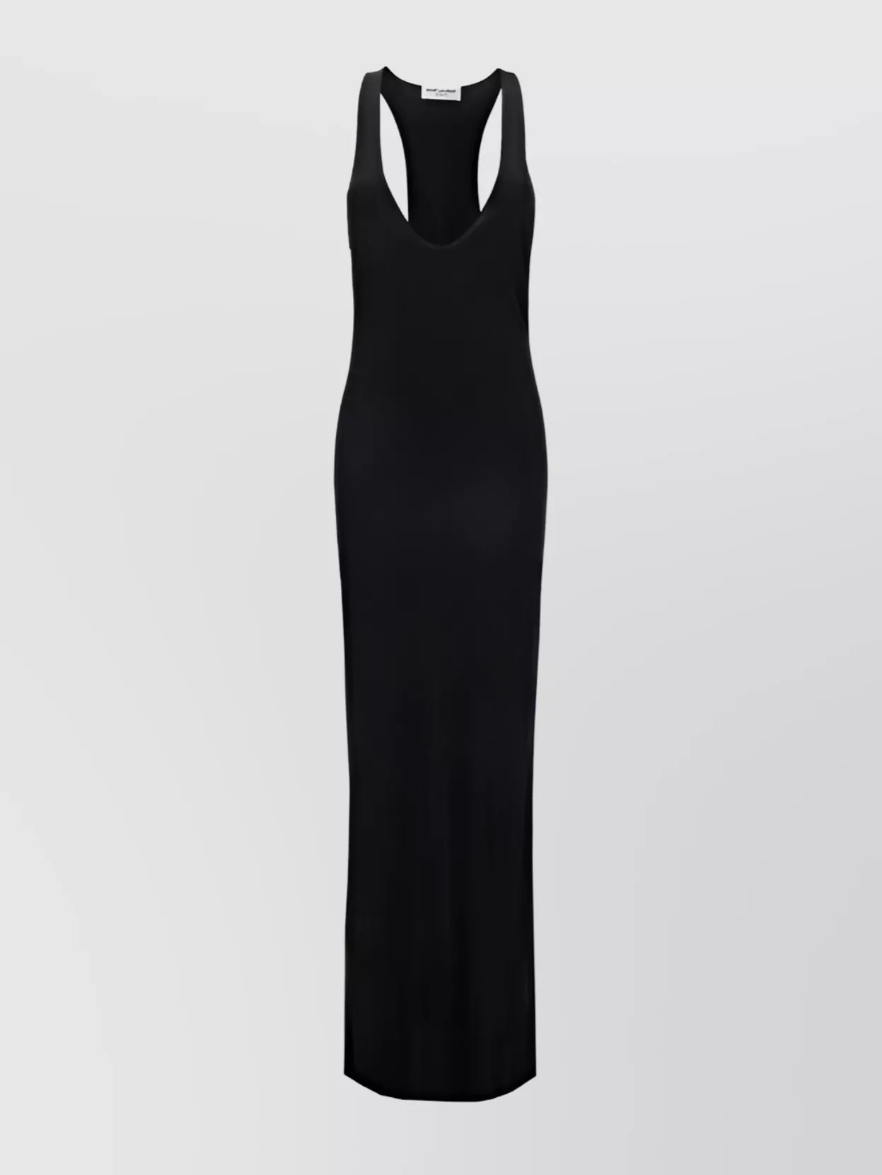 Saint Laurent Fitted Slim Long Dress With Olympic Neckline