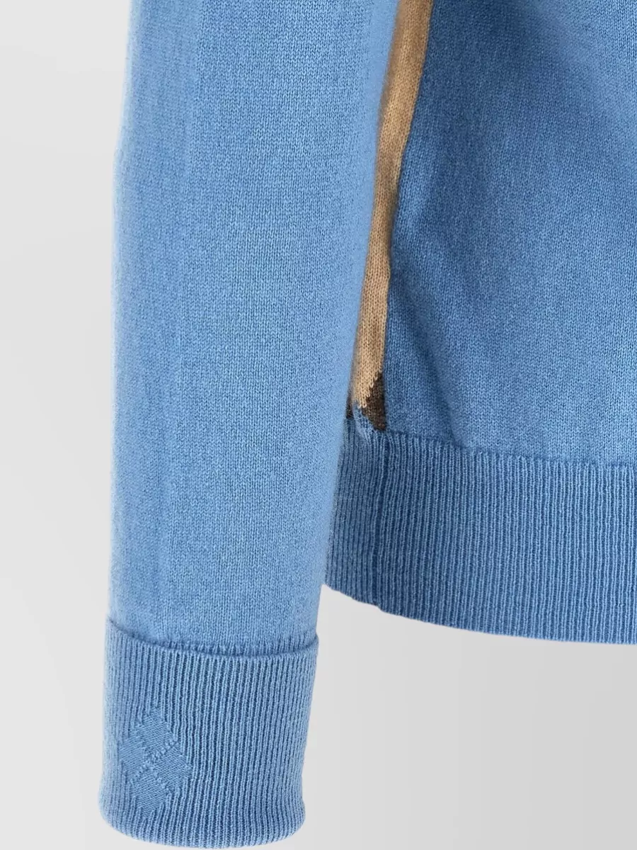 Ballantyne Cashmere Regular-Fit V-Neck Diamond-Intarsia Jumper