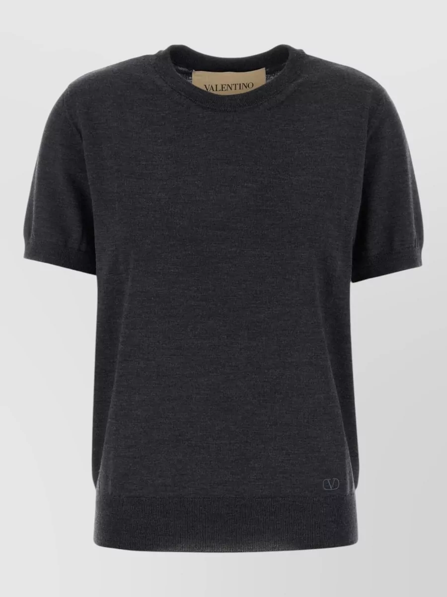 Valentino Garavani virgin wool short-sleeve crewneck knitted top