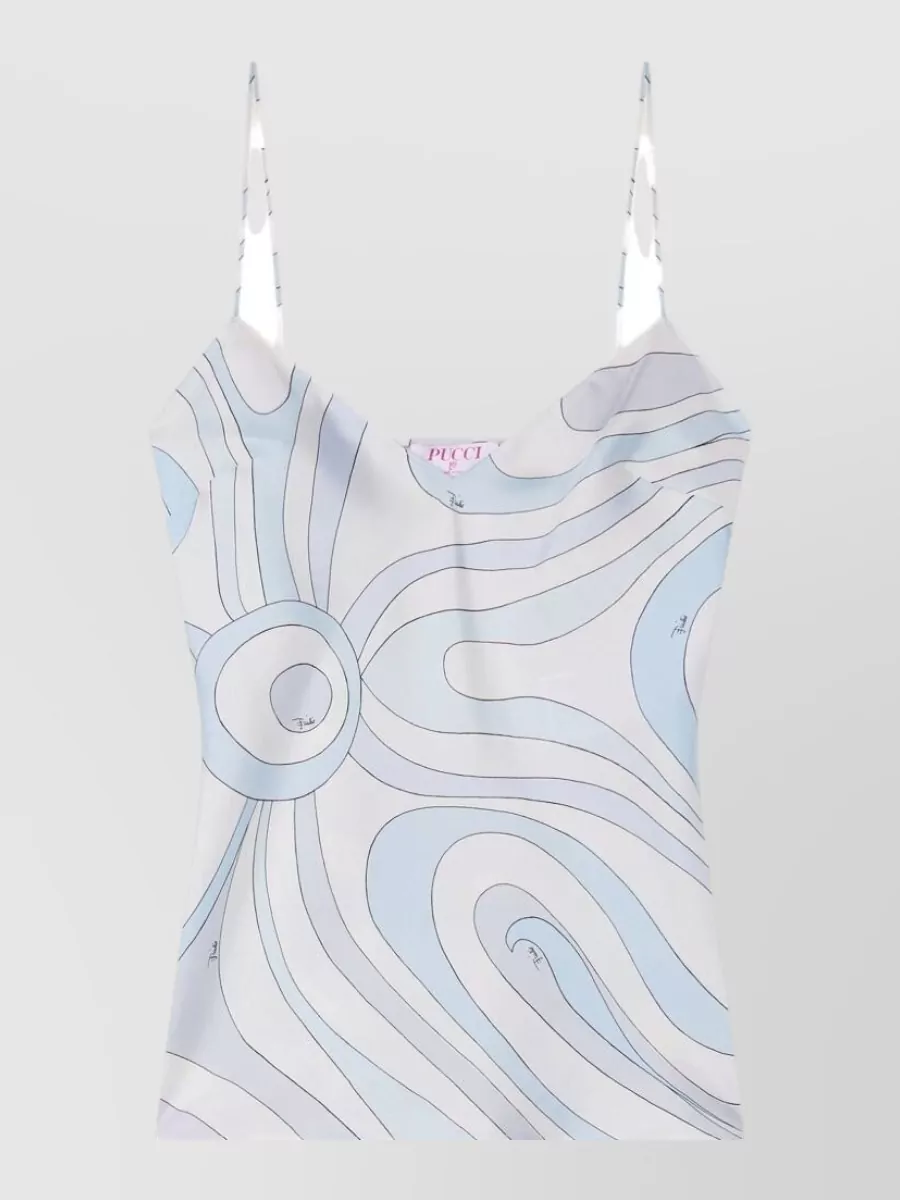 Pucci Silk v-neck spaghetti-strap top