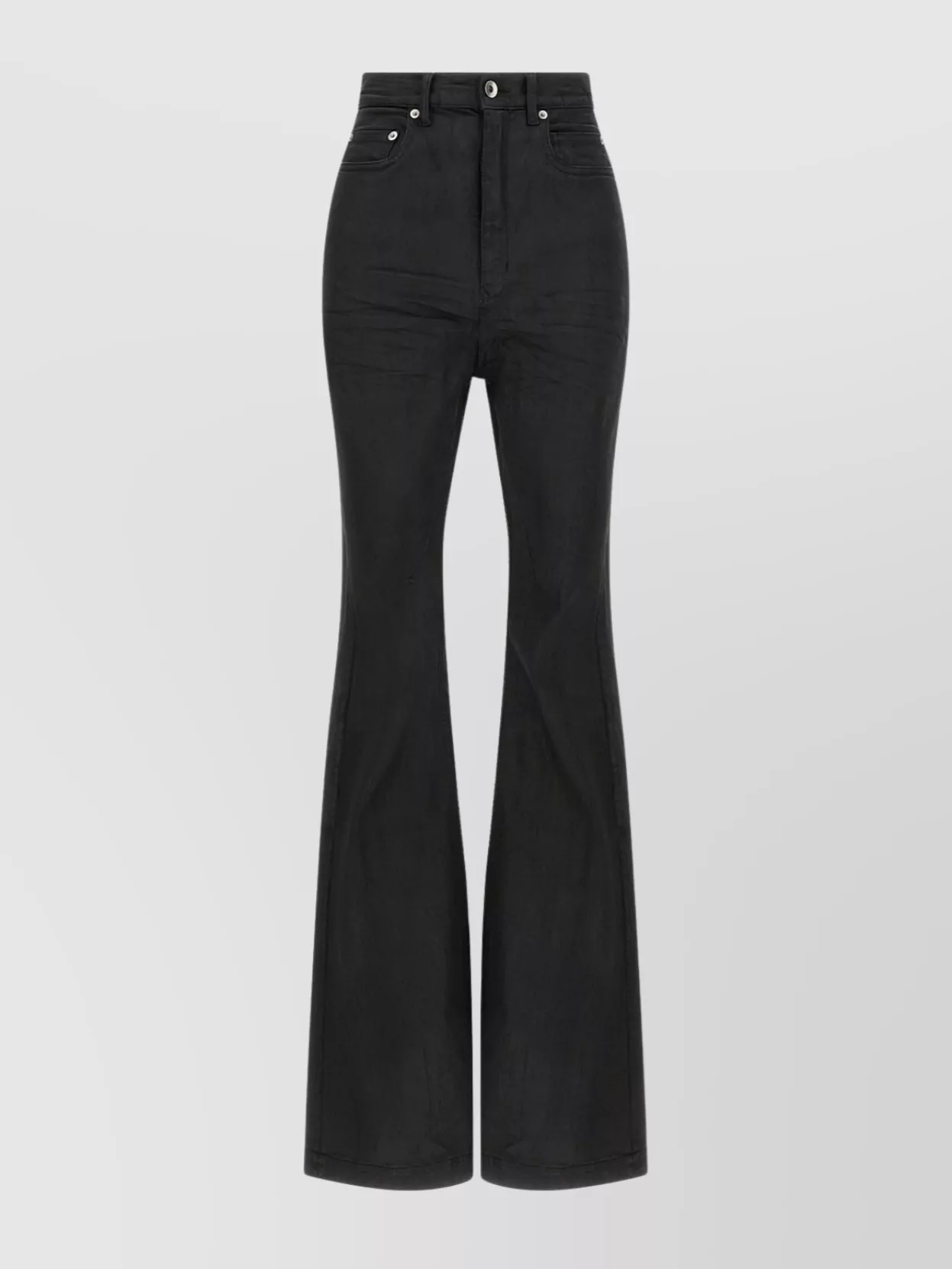 Rick Owens Drkshdw High-rise Waist Flared Leg Trousers In Black