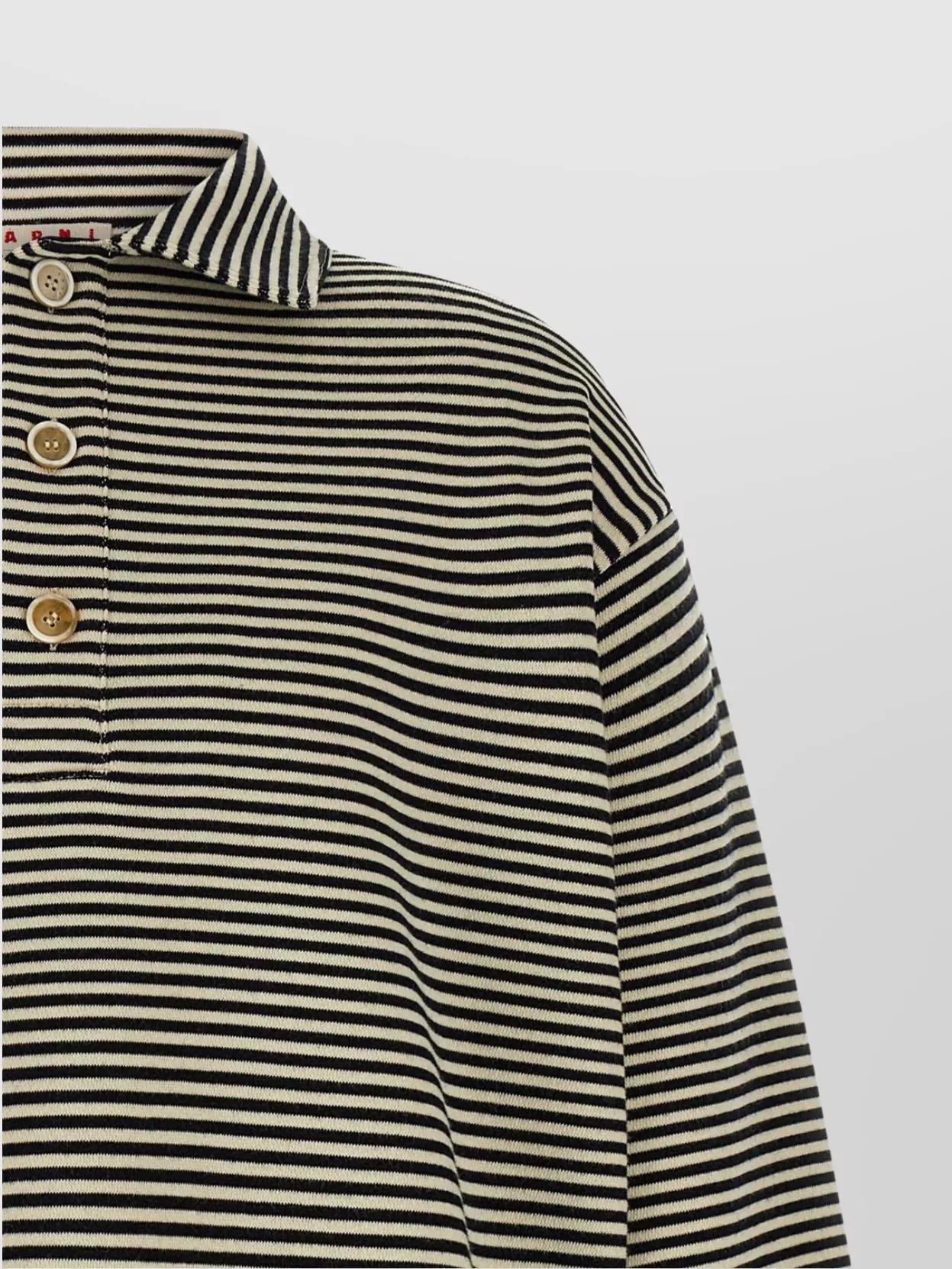 Marni Striped Long Sleeves Polo Sweatshirt
