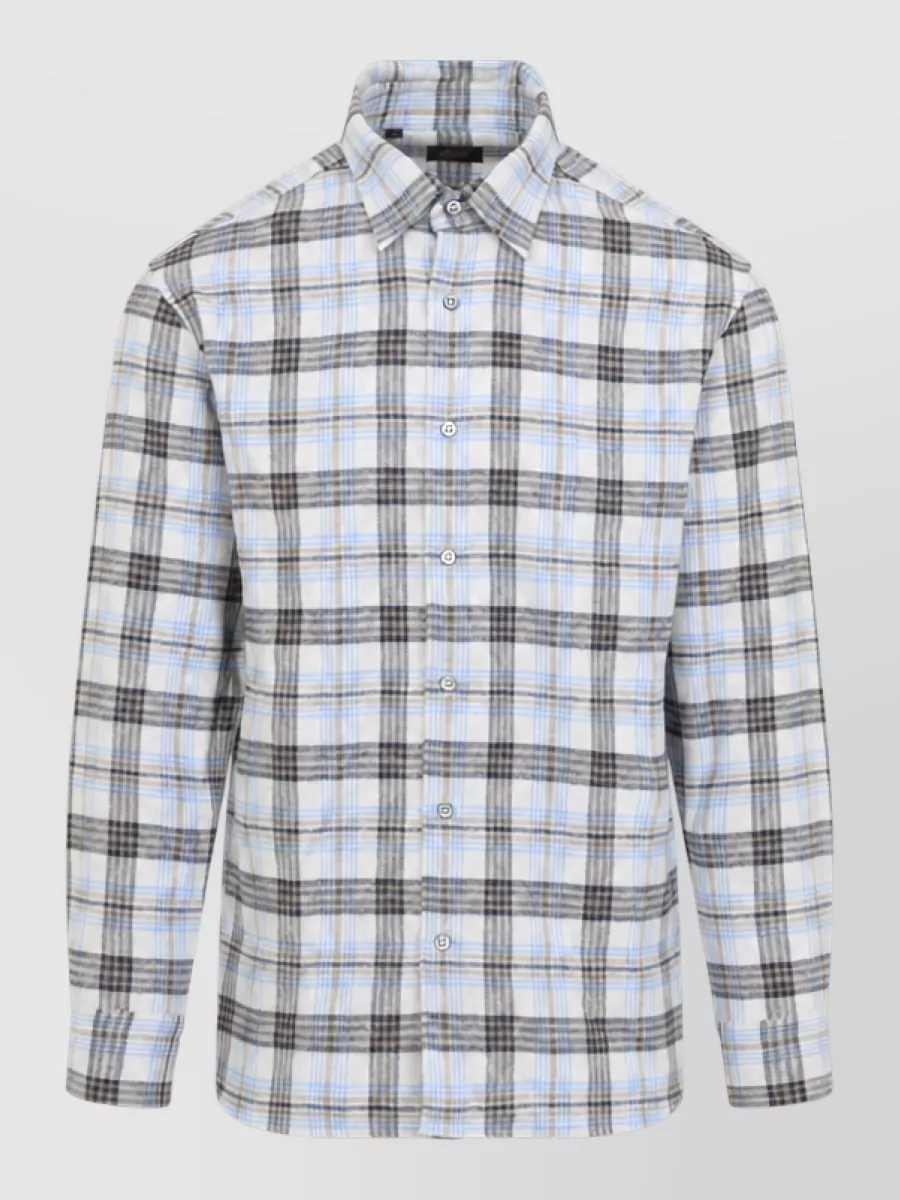 Brioni Checked long-sleeve shirt