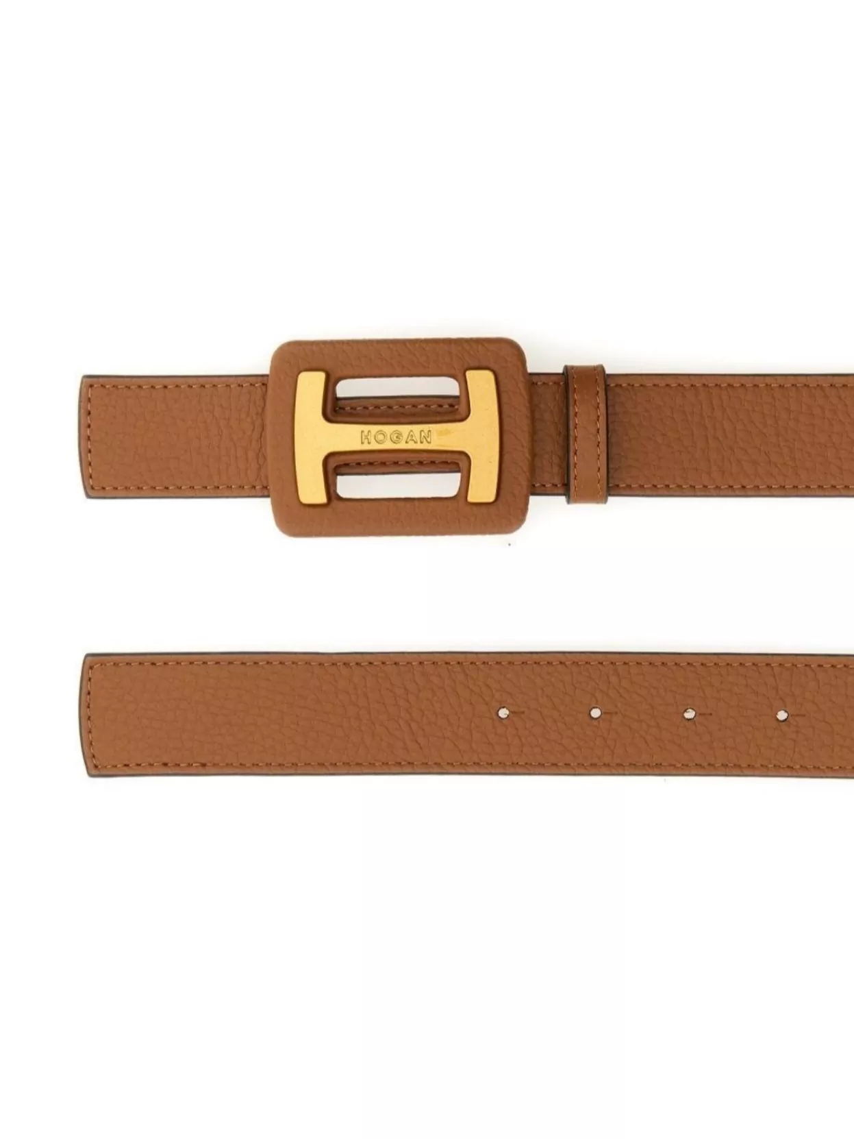 Hogan Adjustable Leather Waistband Textured Finish