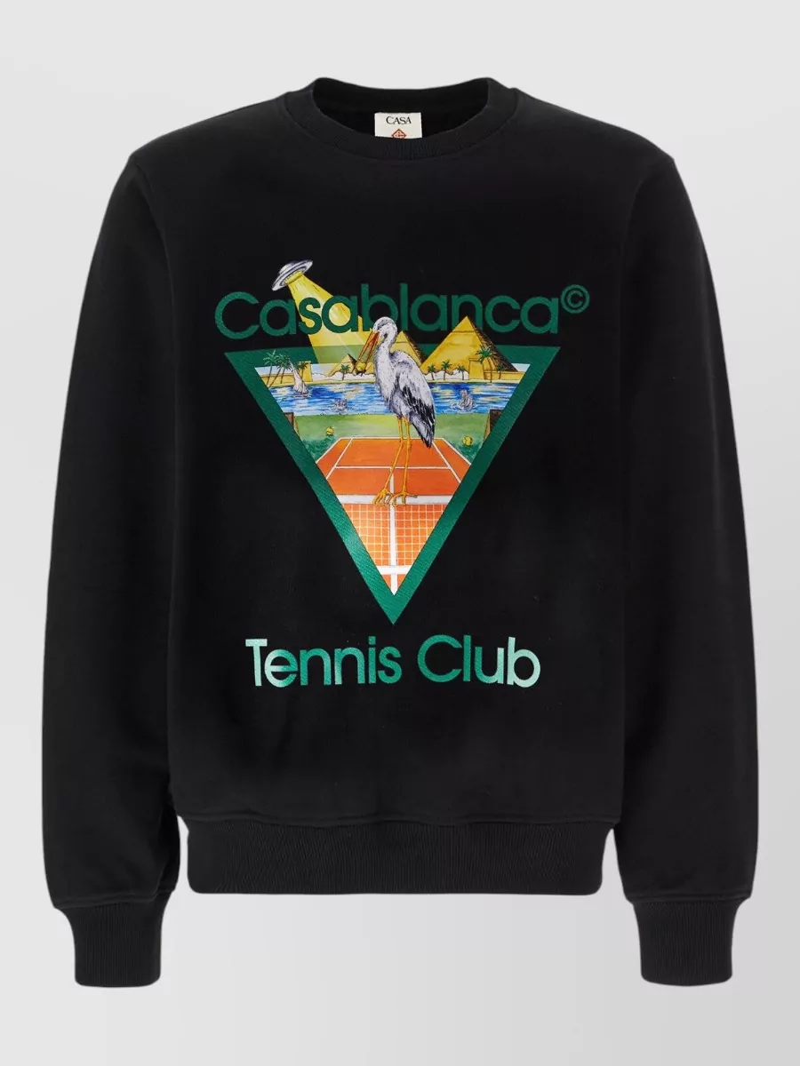 Casablanca organic cotton tennis club print sweatshirt