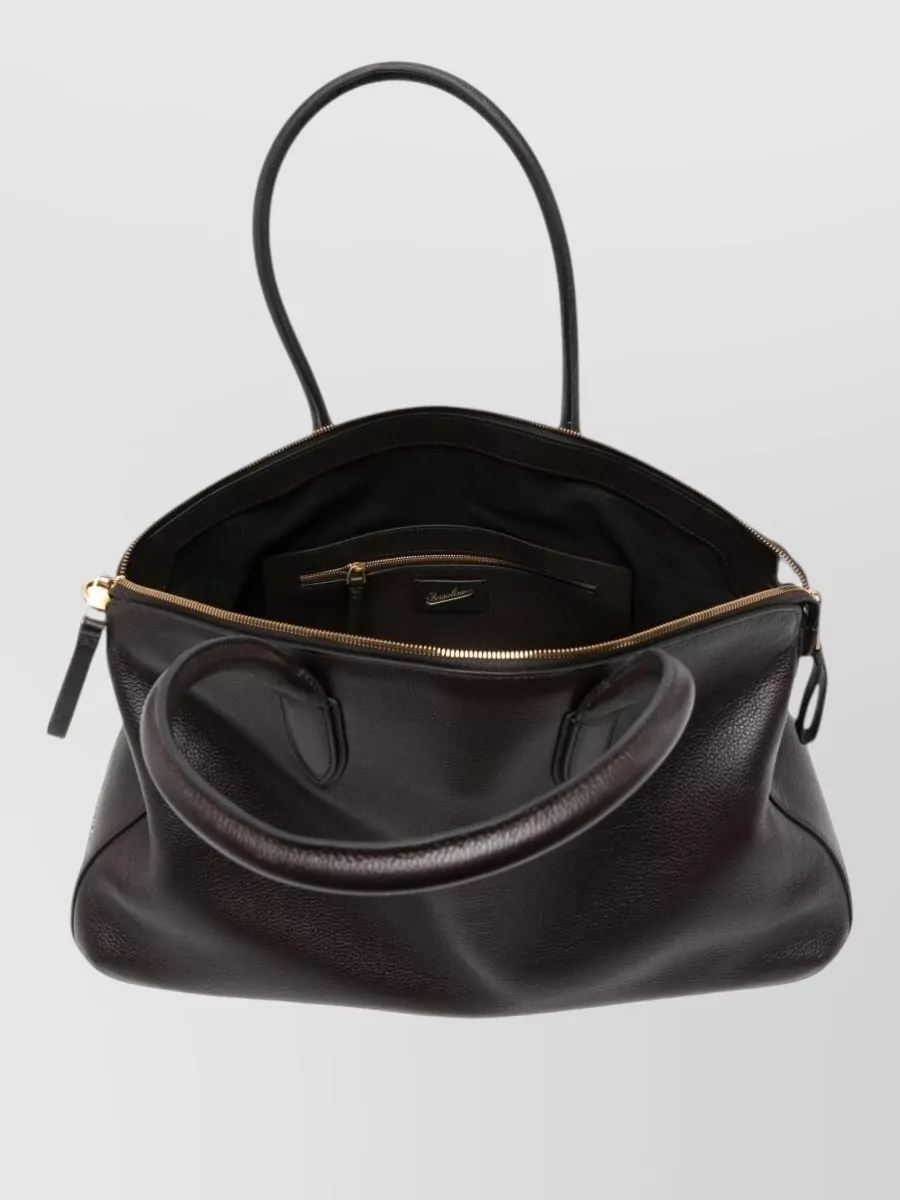 Borsalino Pebbled Calf Leather Shoulder Bag