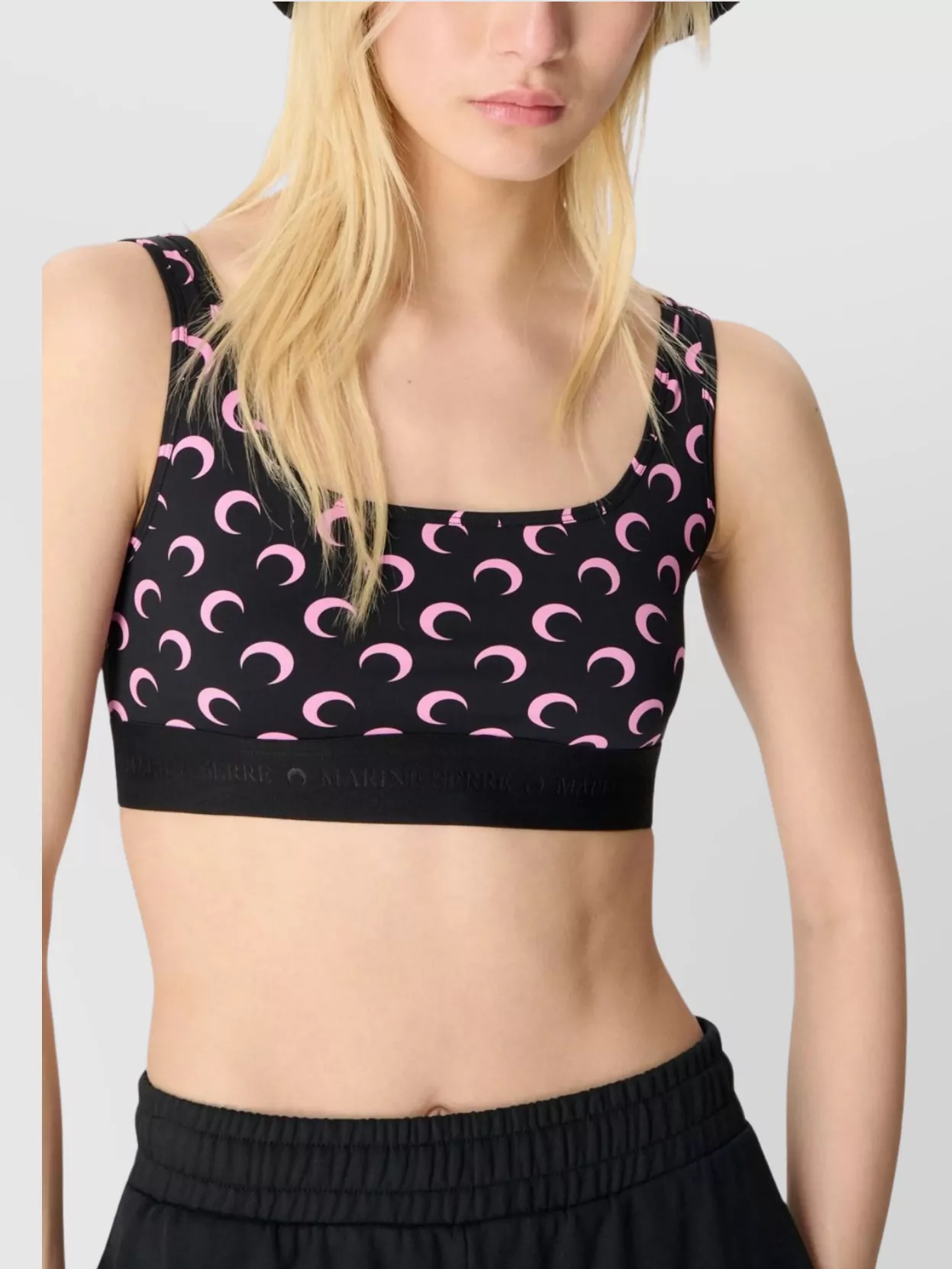 Marine Serre Sleeveless Cropped Blouse All-Over Print