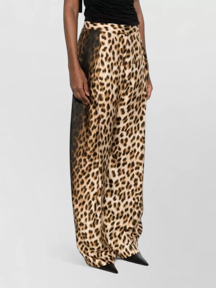 Sportmax Silk Pleated Animal-Print Tailored Shorts